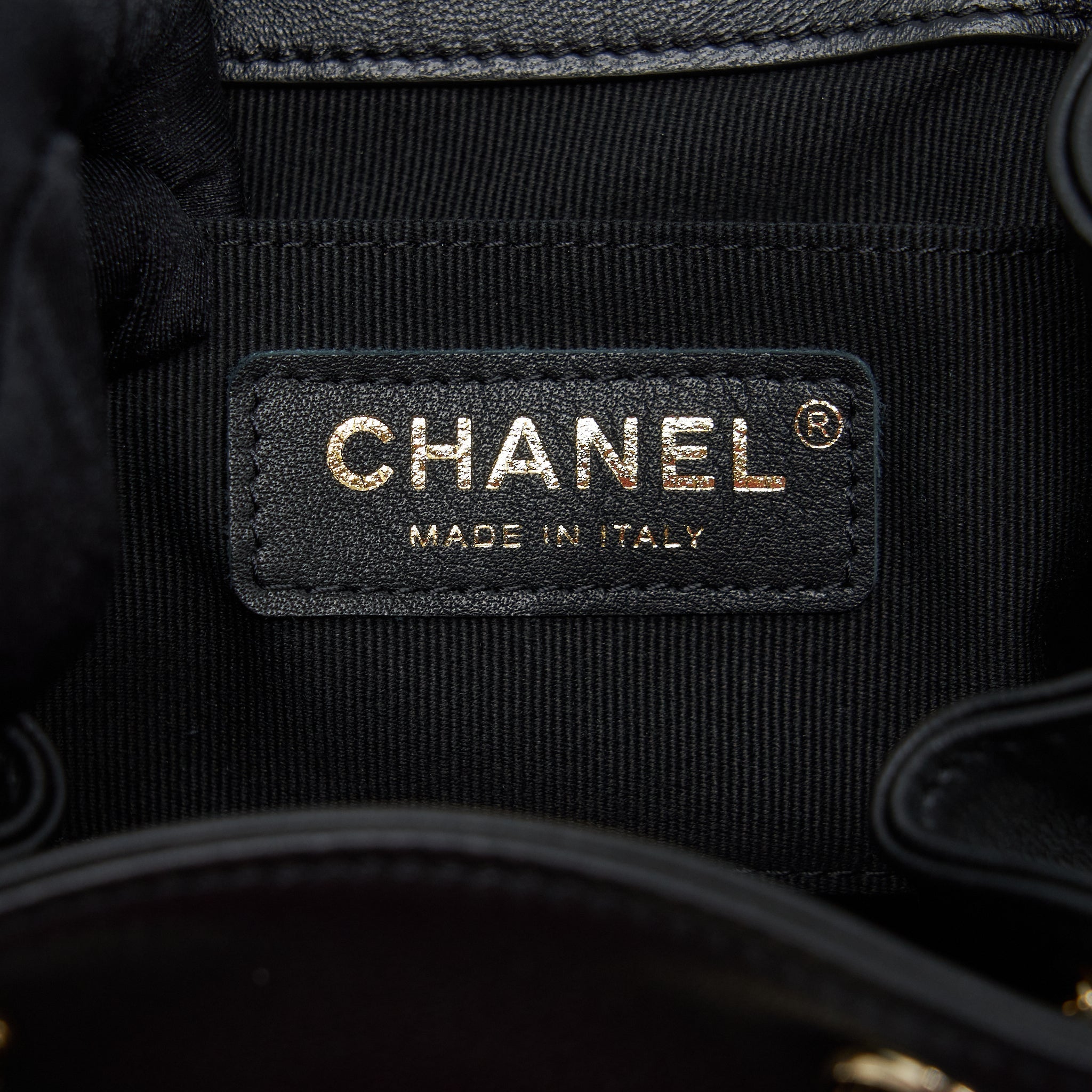 CHANEL DUMA MINI BACKPACK LAMBSKIN BLACK LGHW(MICROCHIP)
