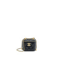 CHANEL 21A GOLD CRUSH MINI VANITY CASE CALFSKIN BLACK BRUSHED GHW