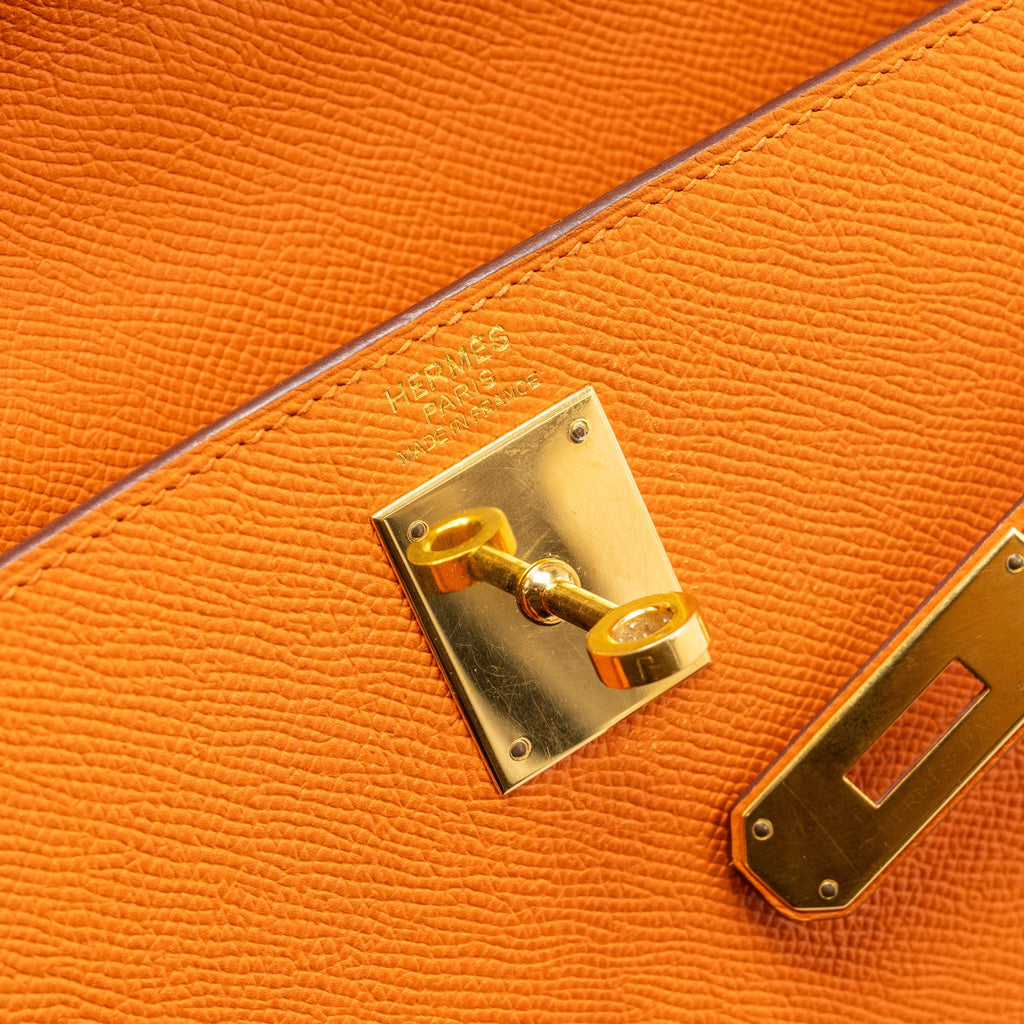HERMES KELLY 32 EPSOM ORANGE GHW