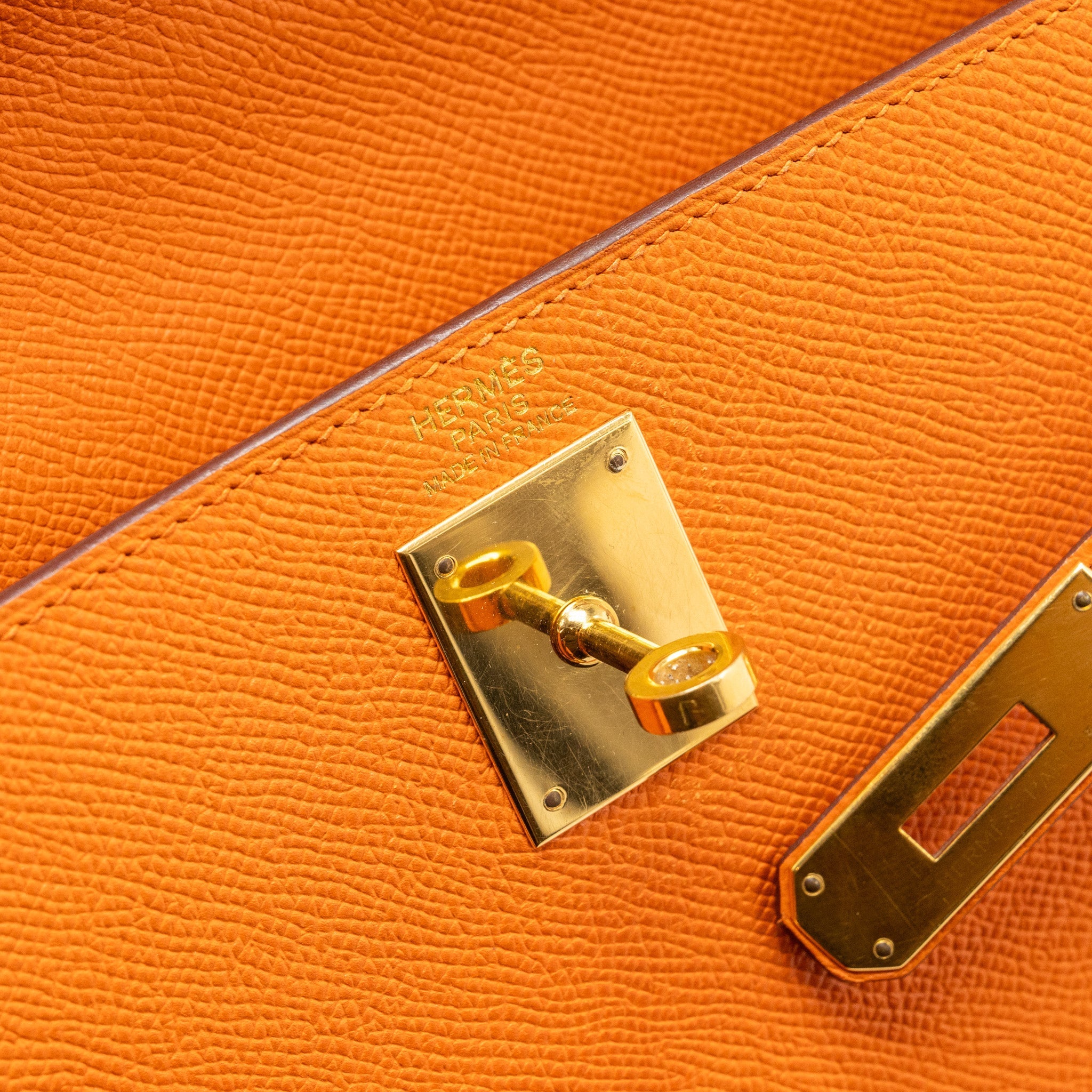 HERMES KELLY 32 EPSOM ORANGE GHW