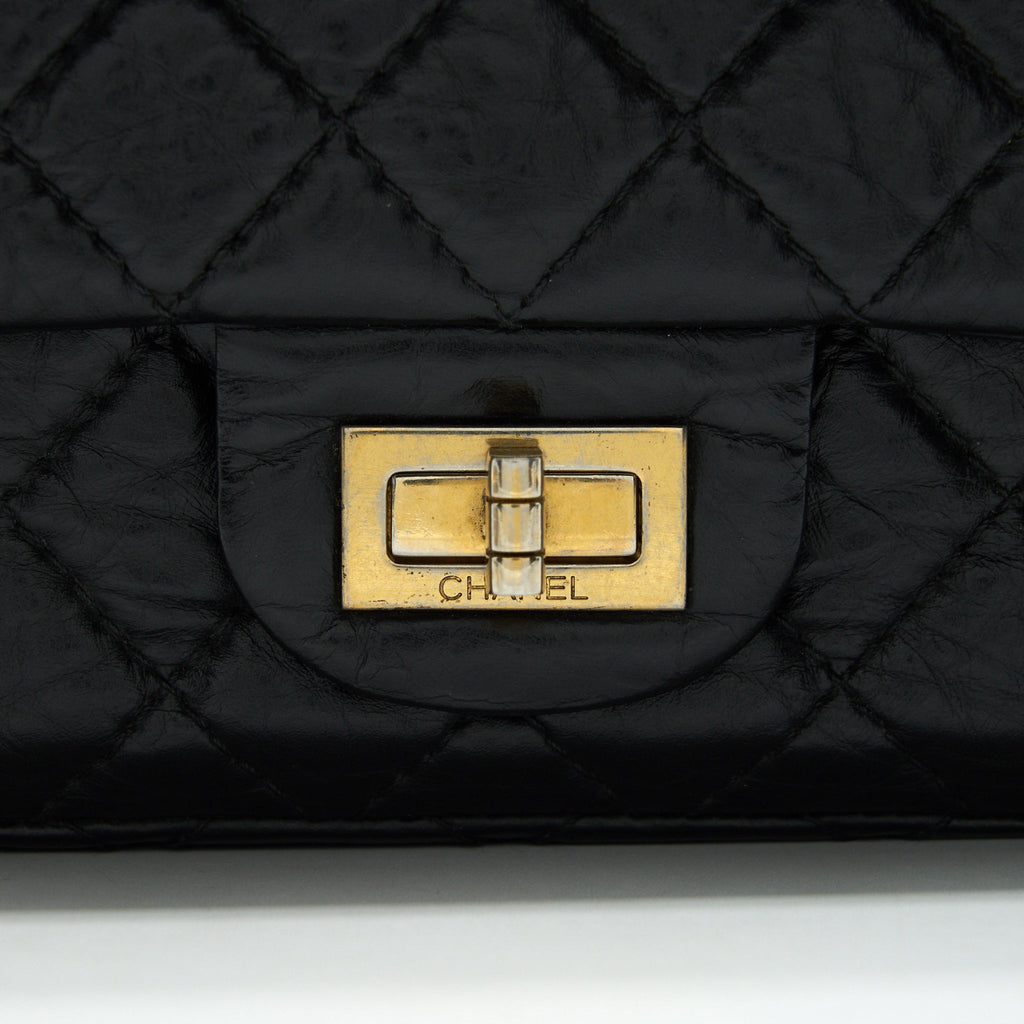 CHANEL SMALL REISSUE 2.55 HANDBAG BLACK GHW