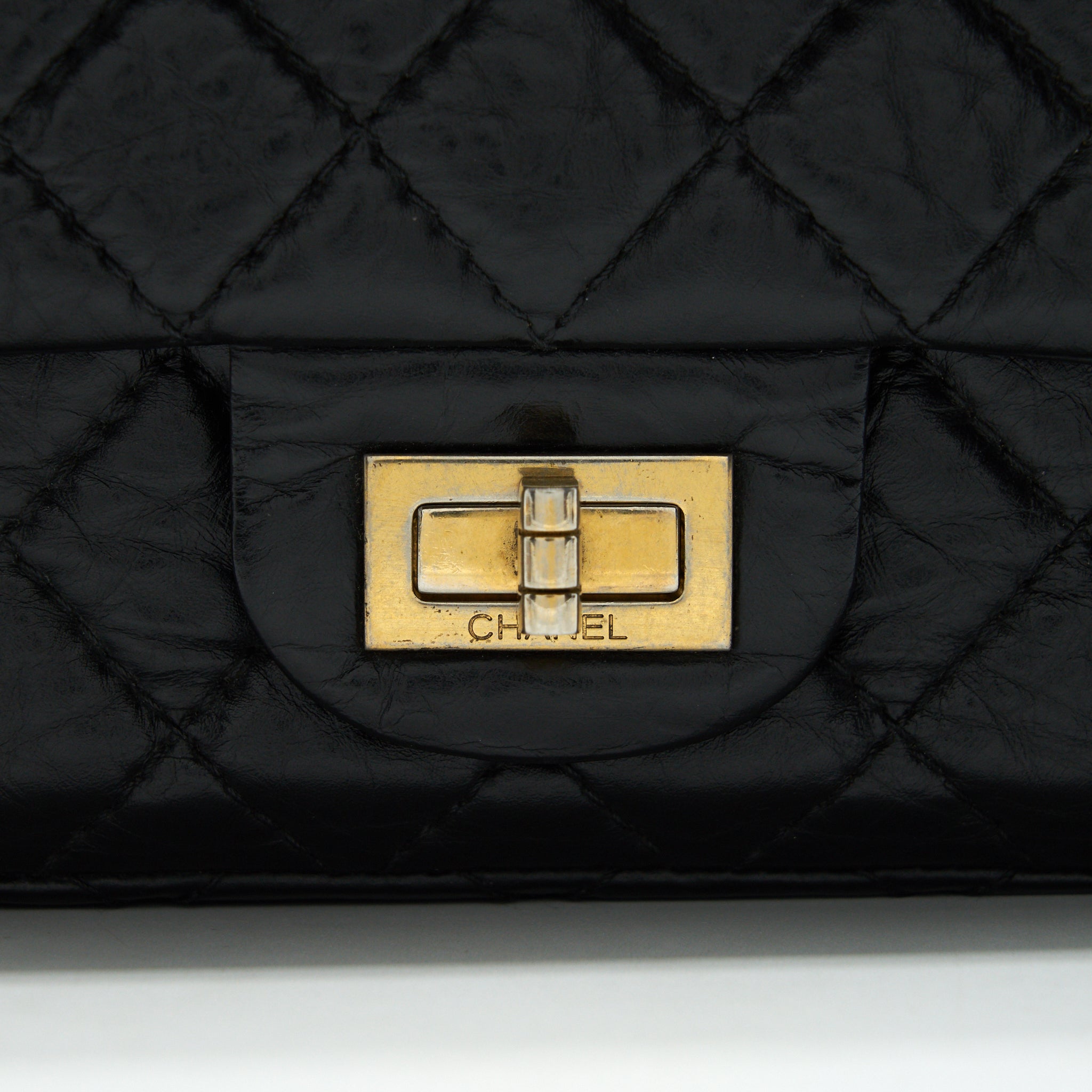 CHANEL SMALL REISSUE 2.55 HANDBAG BLACK GHW