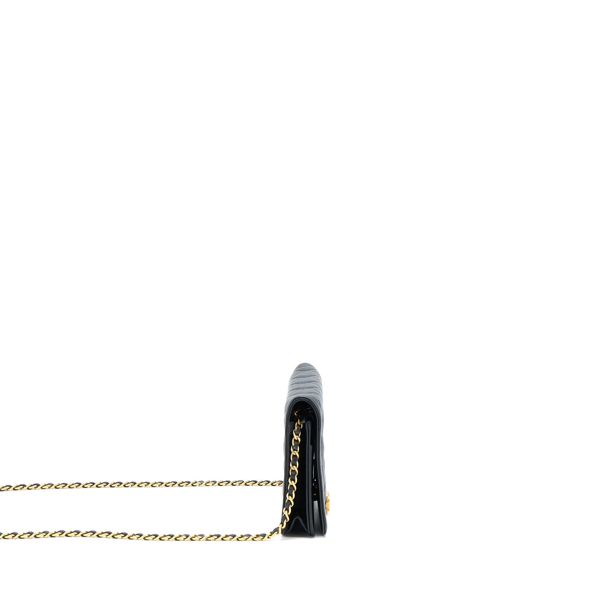 CHANEL CLASSIC BOY WALLET ON CHAIN CAVIAR BLACK GHW
