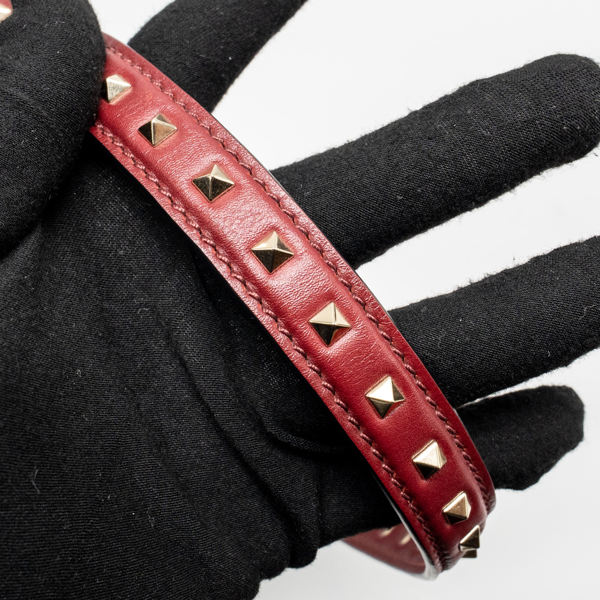 VALENTINO GARAVANI ROCKSTUD FLAP BAG CALFSKIN RED GHW