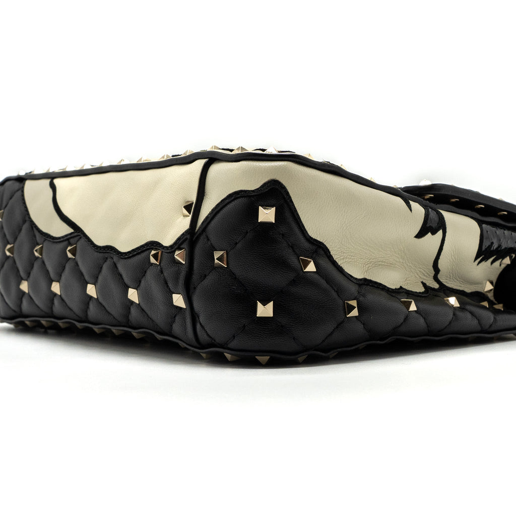 VALENTINO GARAVANI ROCKSTUD SPIKE SHOULDER BAG LEATHER/ PYTHON MULTICOLOUR LGHW