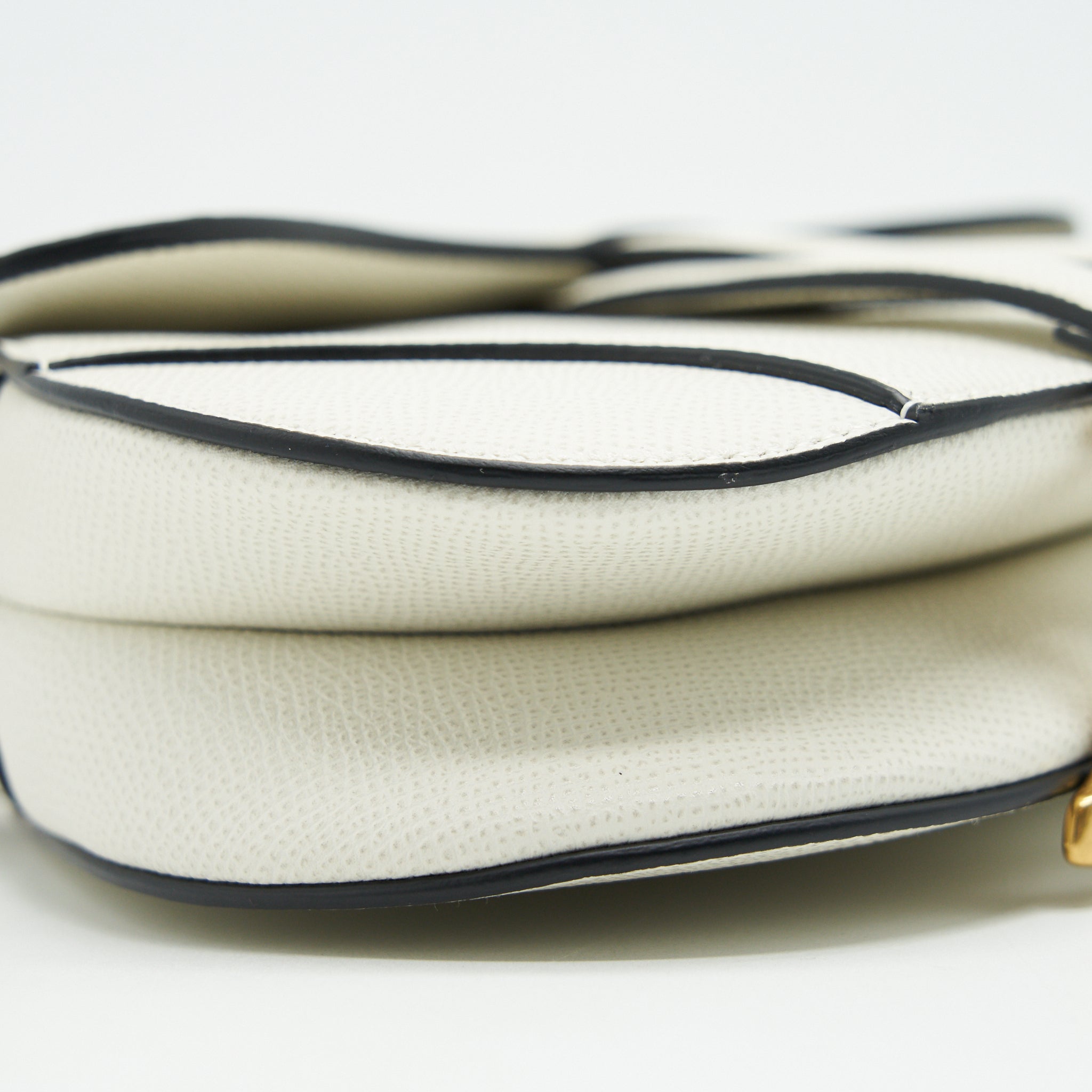 CHRISTIAN DIOR SMALL SADDLE BAG WHITE GHW