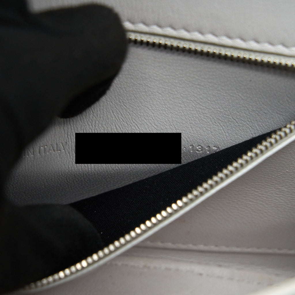 BALENCIAGA HOURGLASS S CROC EMBOSSED CALFSKIN WHITE SHW