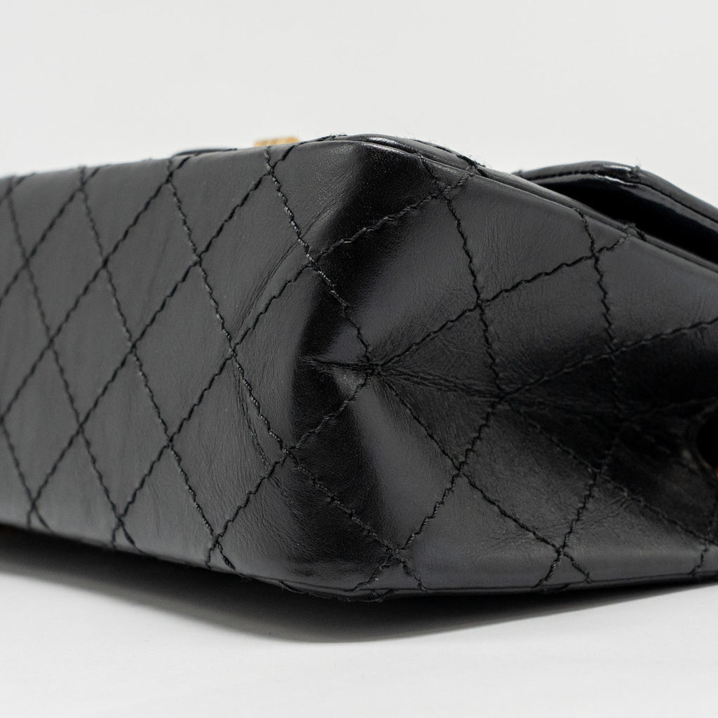 CHANEL MINI 2.55 REISSUE AGED CALFSKIN BLACK GHW