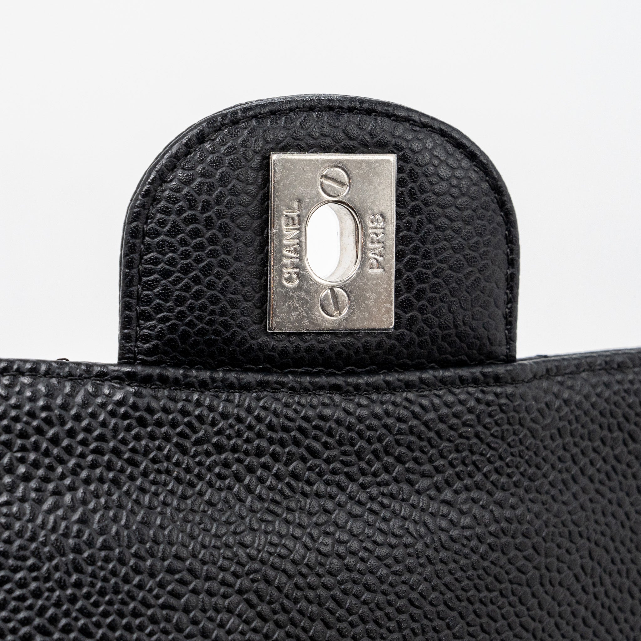 CHANEL MEDIUM CLASSIC DOUBLE FLAP BAG CAVIAR BLACK SHW