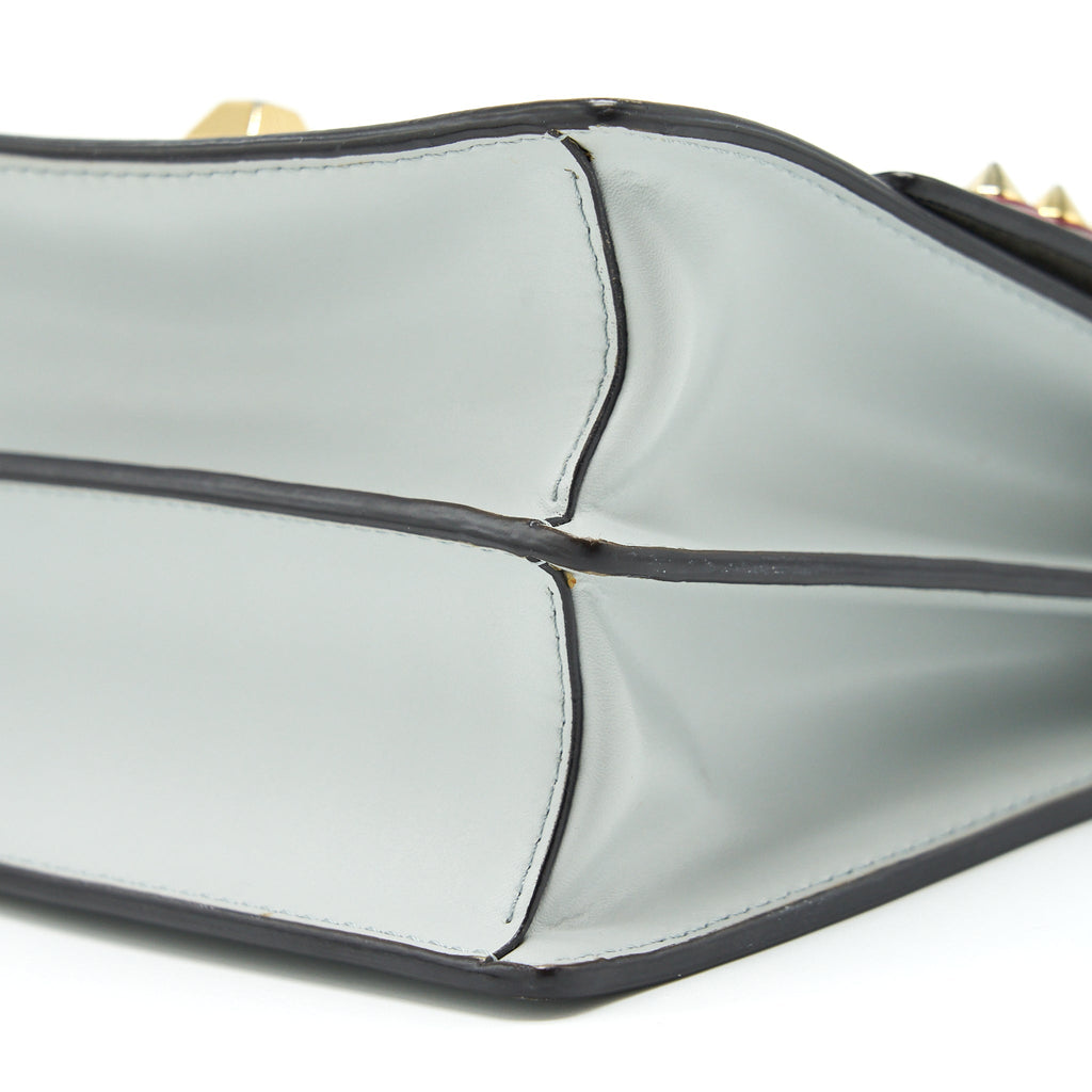 FENDI KAN I STUDDED SHOULDER BAG LIGHT BLUE/MULTICOLOUR SHW