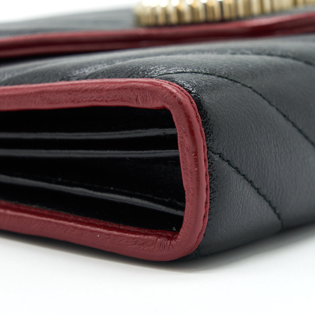 GUCCI GG MARMONT WALLET ON CHAIN BLACK GHW