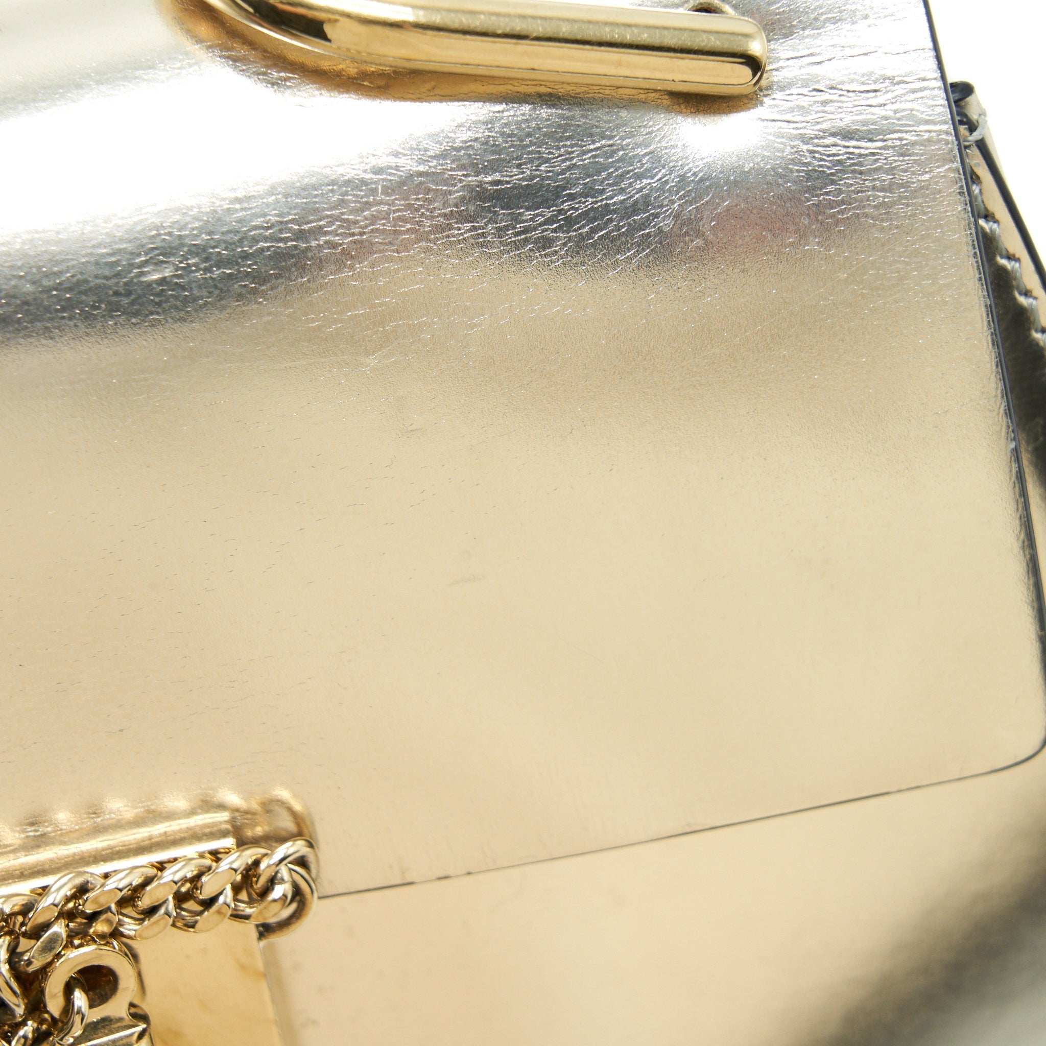 CHLOE SMALL DREW BAG METALLIC GOLD GHW