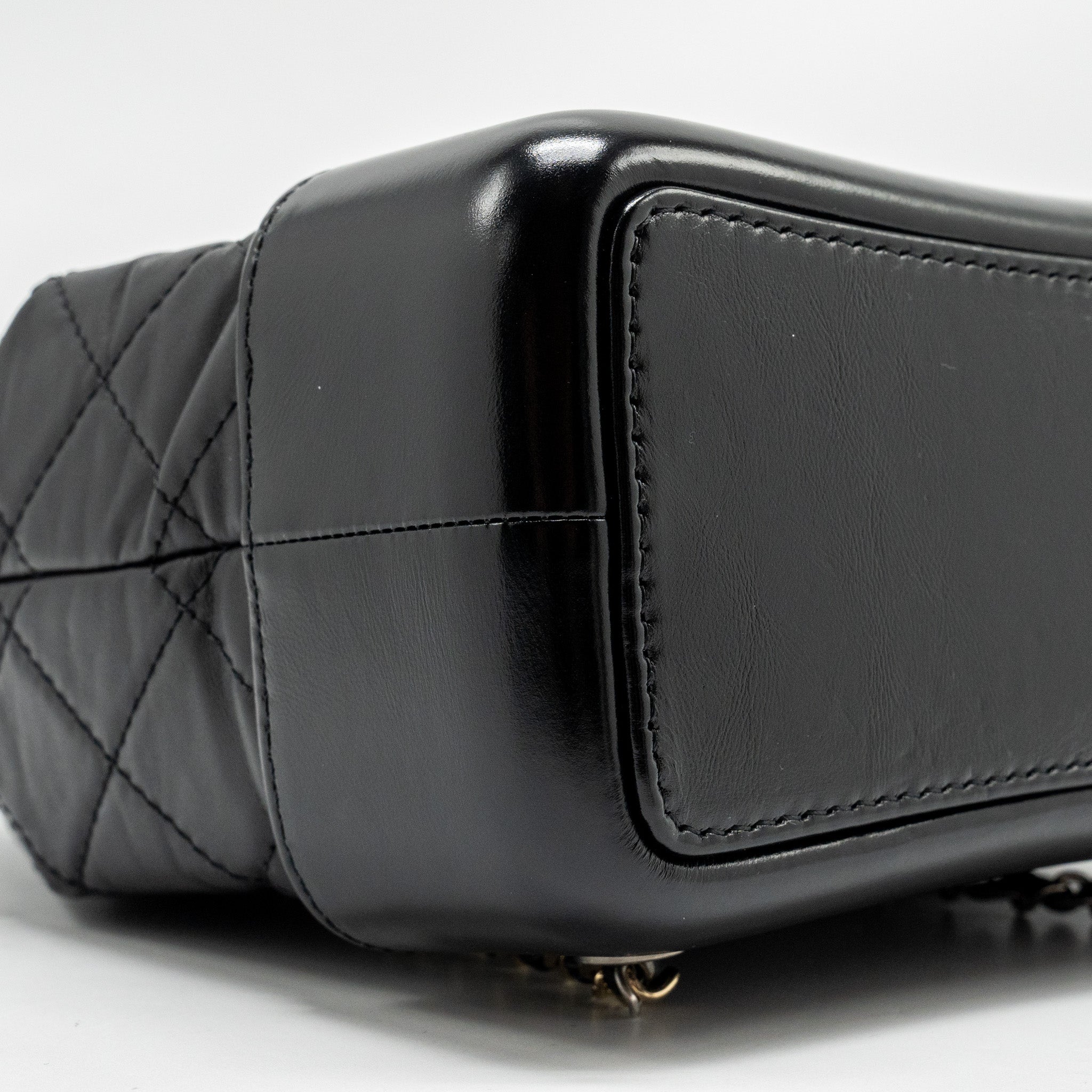 CHANEL SMALL GABRIELLE BACKPACK CALFSKIN BLACK MULTICOLOUR HARDWARE (MICROCHIP)