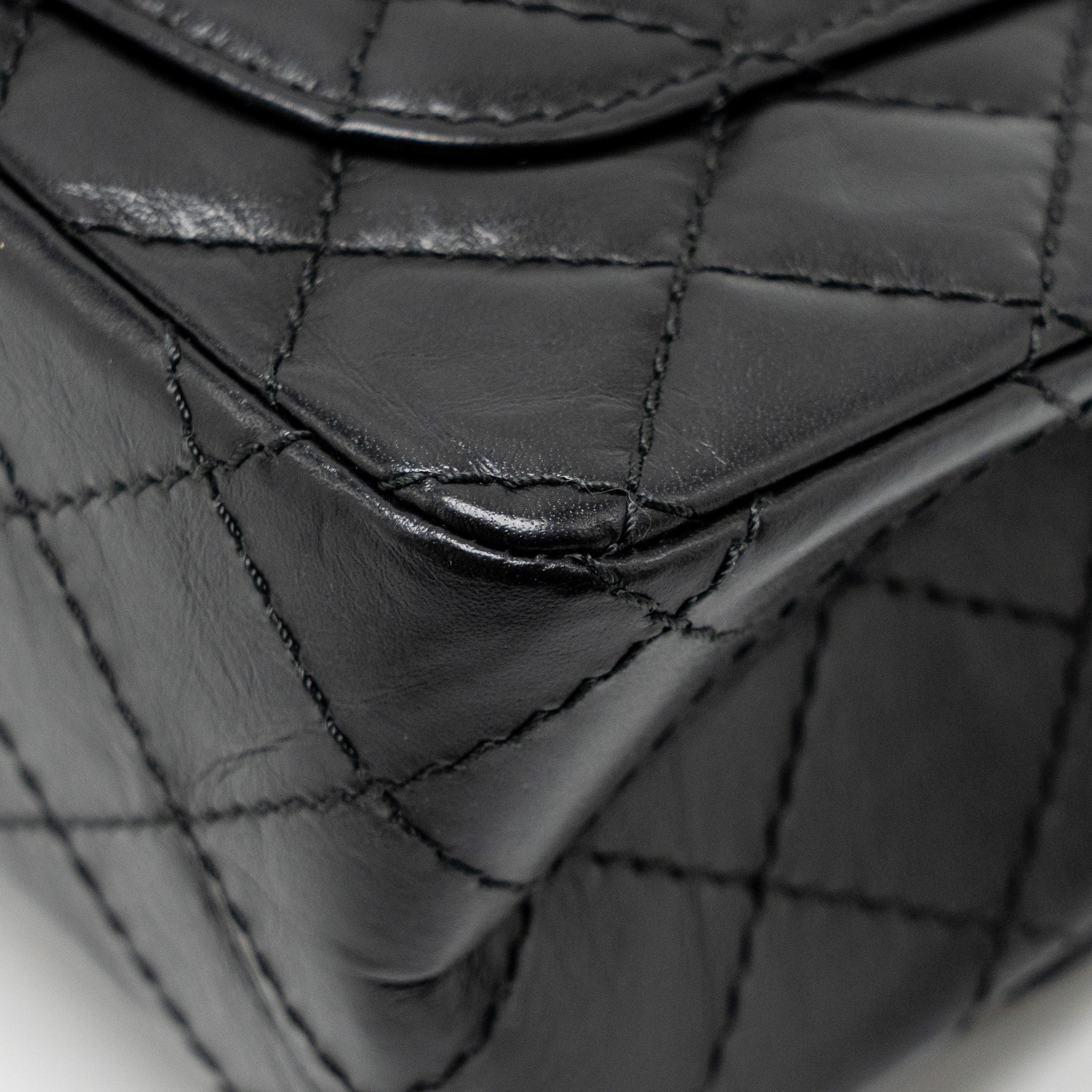 CHANEL MINI 2.55 REISSUE AGED CALFSKIN BLACK GHW
