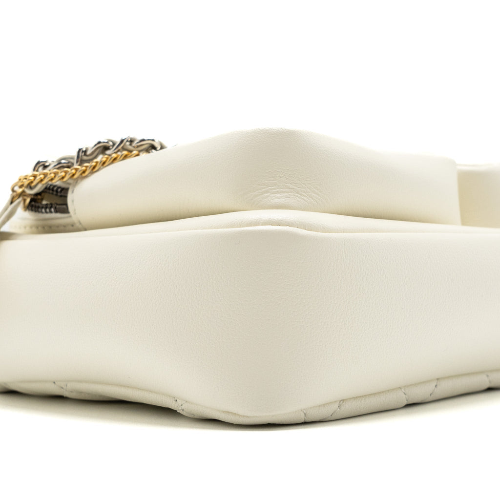 CHANEL SMALL CAMERA BAG CALFSKIN WHITE MULTICOLOUR HARDWARE(MICROCHIP)