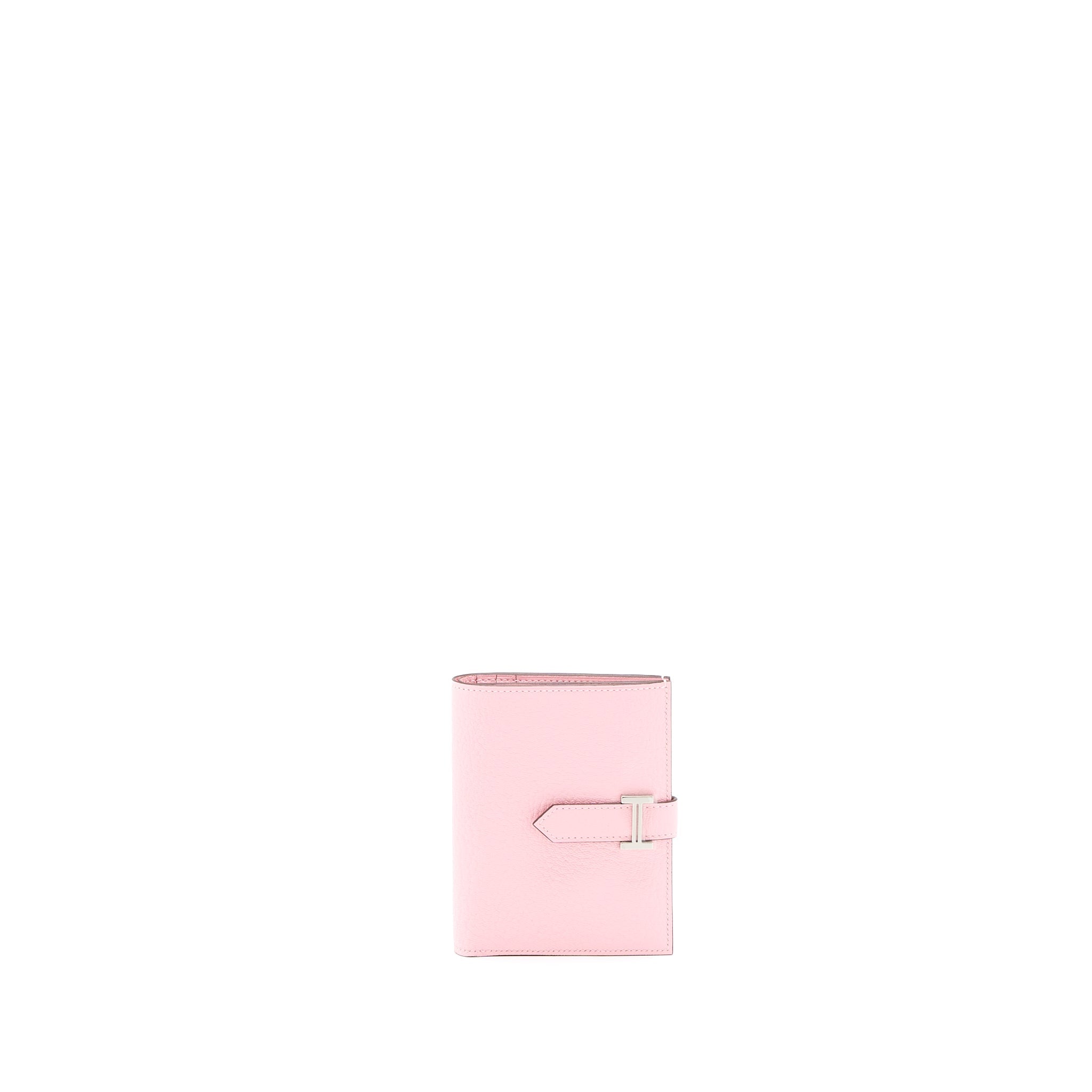 HERMES BEARN COMPACT WALLET CHEVRE MYSORE 3Q ROSE SAKURA SHW