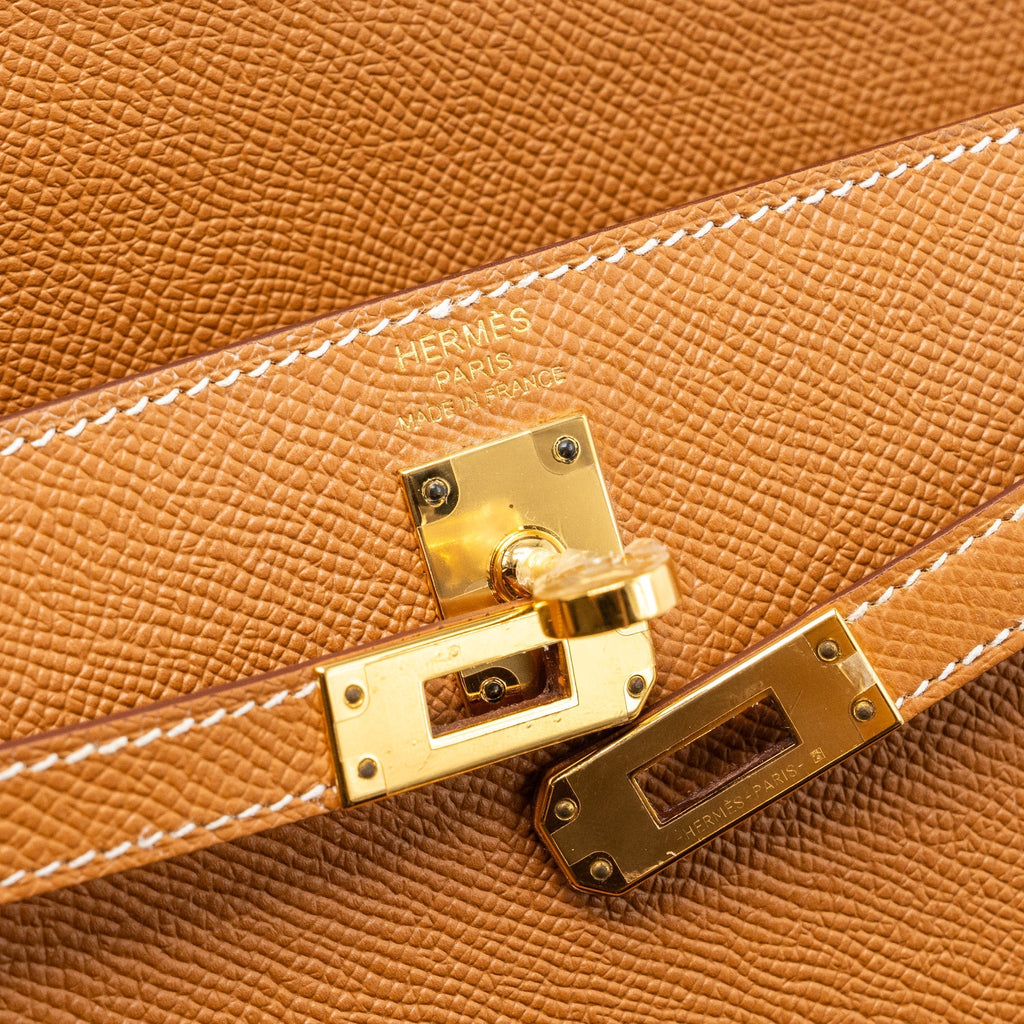 HERMES KELLY 25 SELLIER EPSOM GOLD GHW