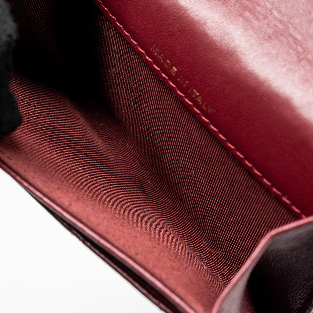 CHANEL CLASSIC FLAP CARD HOLDER LAMBSKIN BURGUNDY GHW