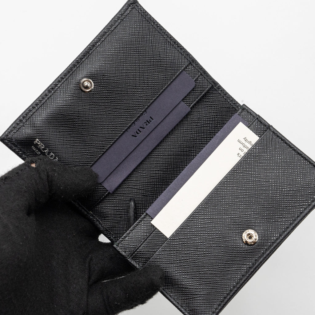 PRADA SAFFIANO WALLET CALFSKIN BLACK SHW