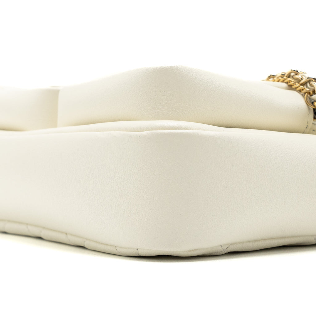 CHANEL SMALL CAMERA BAG CALFSKIN WHITE MULTICOLOUR HARDWARE(MICROCHIP)