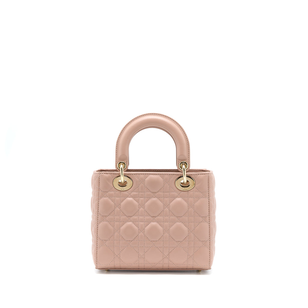 DIOR SMALL LADY DIOR LAMBSKIN LIGHT PINK LGHW