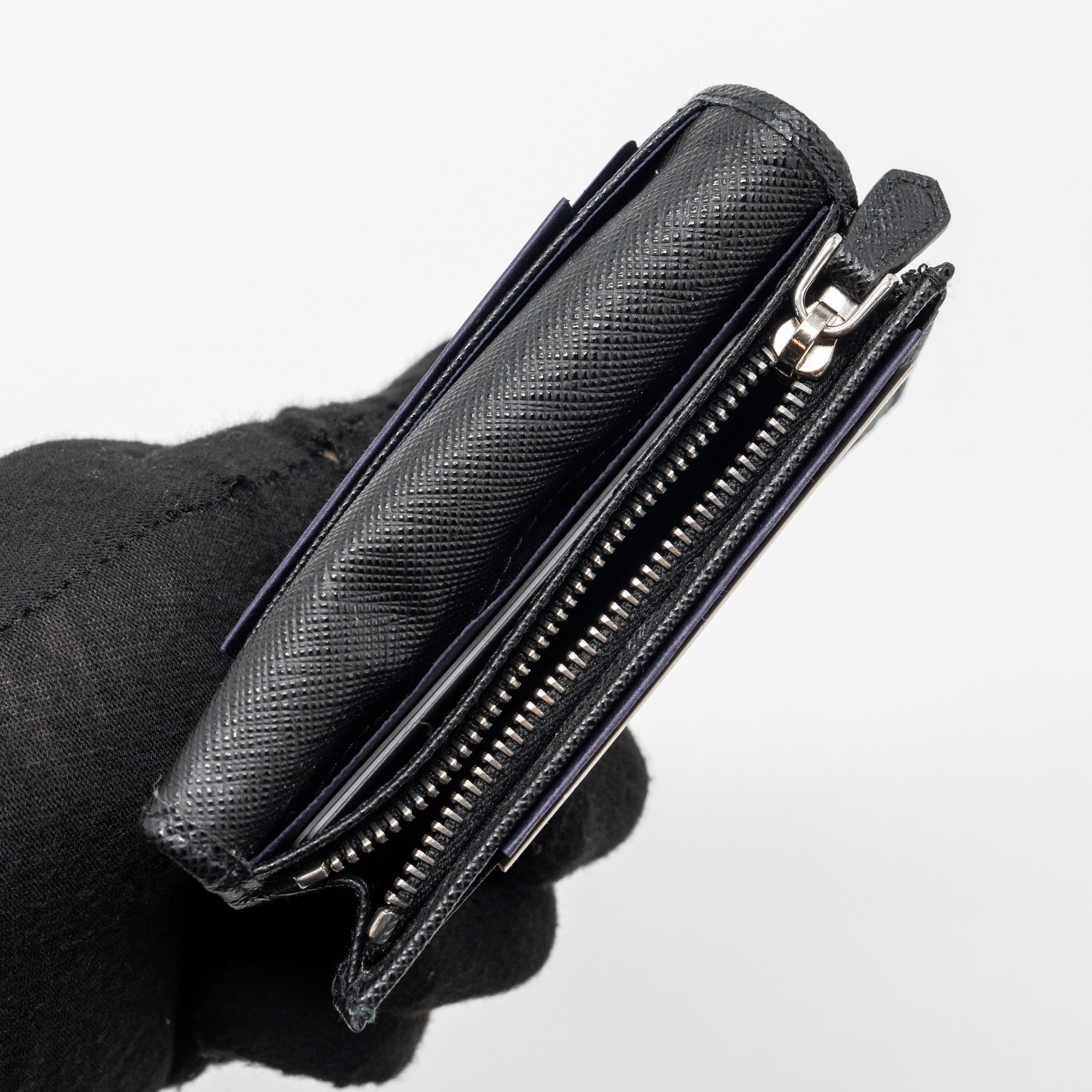 PRADA SAFFIANO WALLET CALFSKIN BLACK SHW