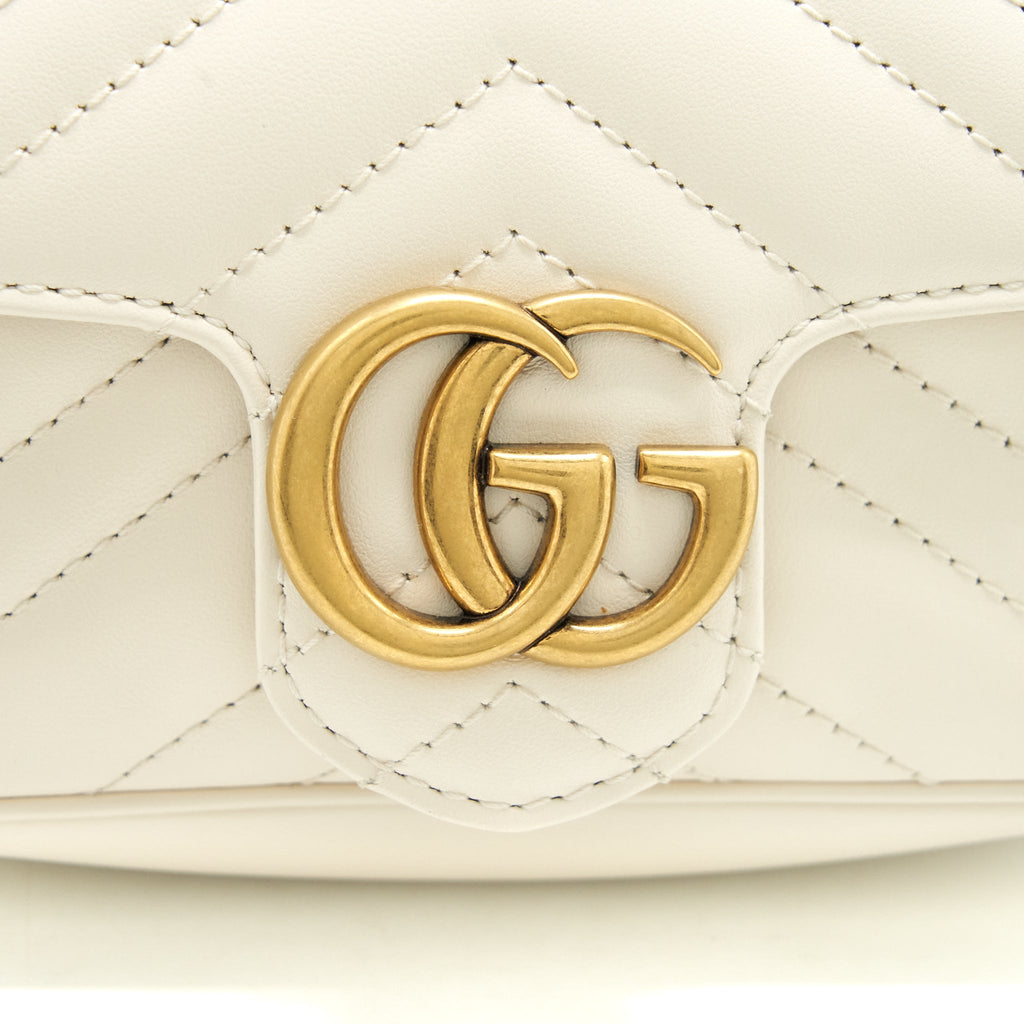 GUCCI GG MARMONT SUPER MINI BAG WHITE GHW
