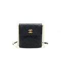 CHANEL SMALL HOBO BAG WITH PEARLS BLACK CALFSKIN GHW