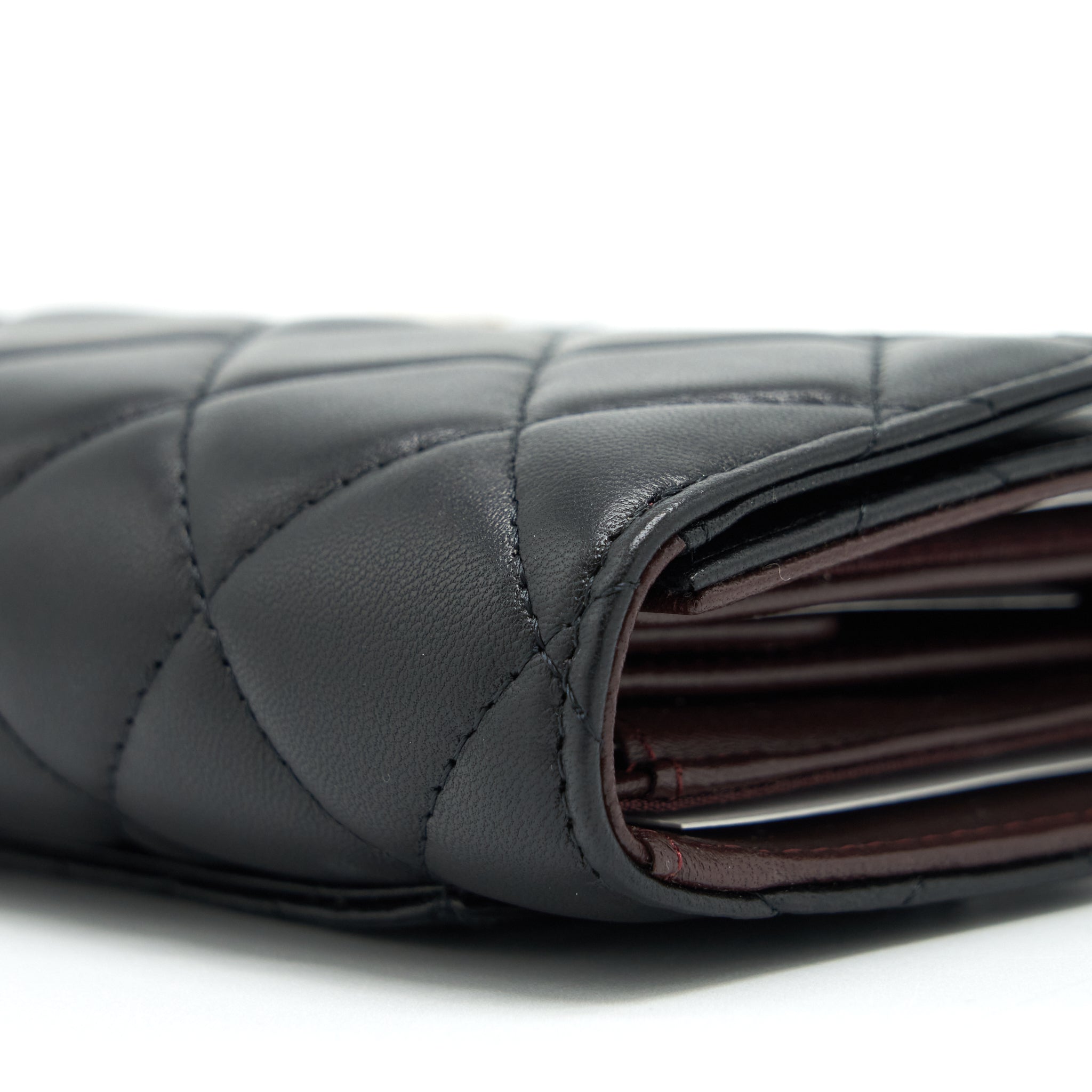CHANEL CLASSIC LONG WALLET LAMBSKIN BLACK GHW
