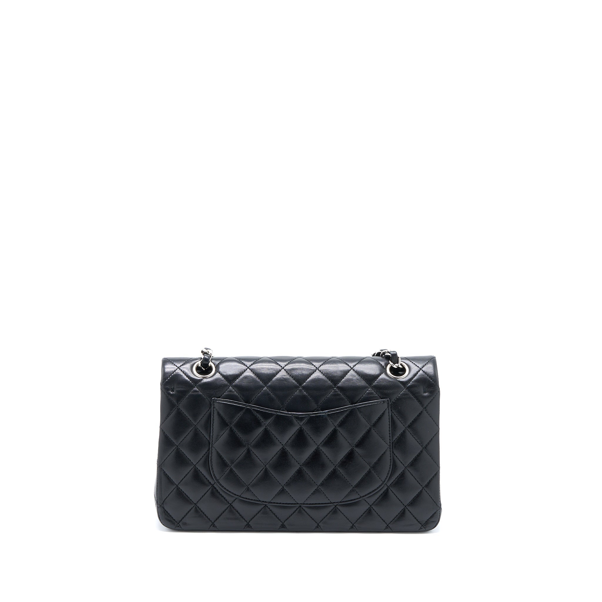 CHANEL MEDIUM CLASSIC DOUBLE FLAP BAG LAMBSKIN BLACK SHW