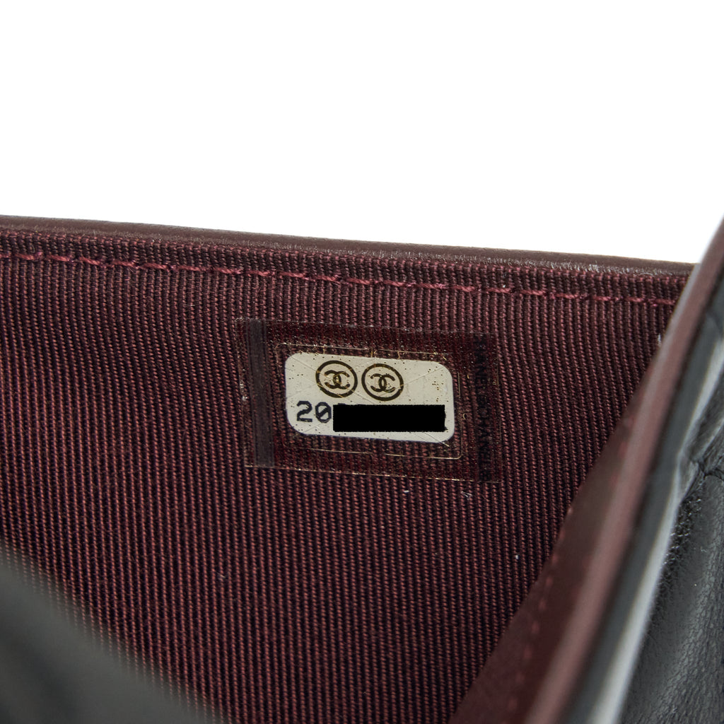 CHANEL CLASSIC LONG WALLET LAMBSKIN BLACK GHW