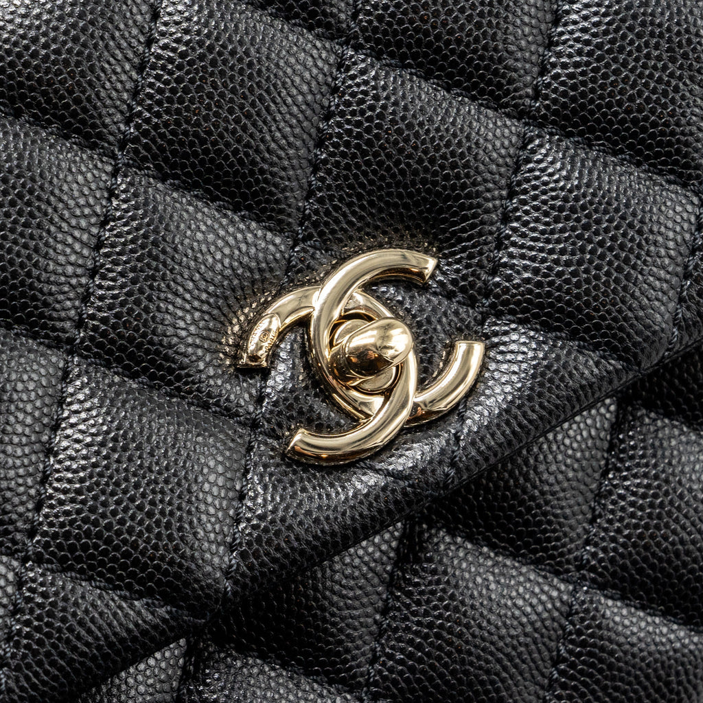 CHANEL SMALL COCO HANDLE CAVIAR BLACK LGHW