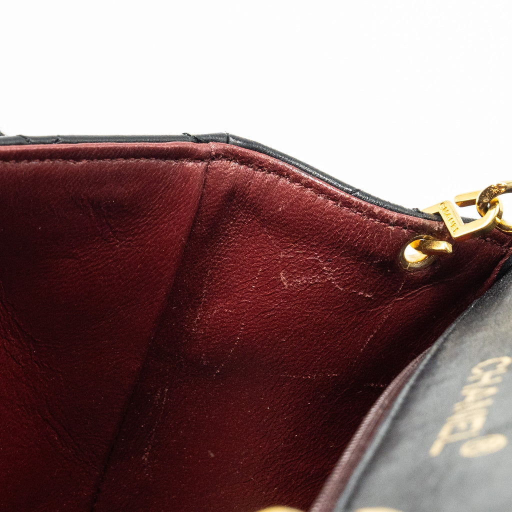CHANEL VINTAGE MINI SQUARE FLAP BAG LAMBSKIN BLACK GHW