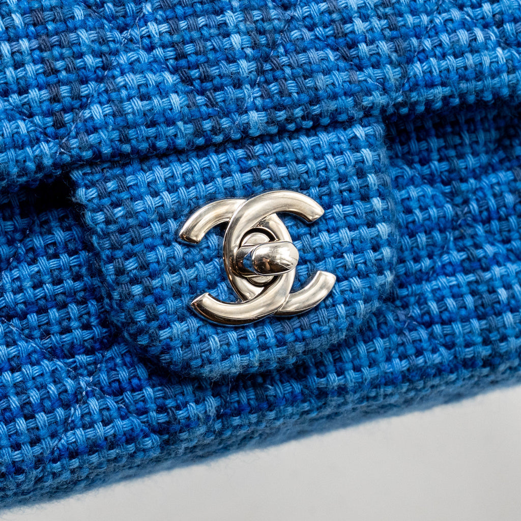 CHANEL MINI RECTANGULAR TWEED BLUE SHW