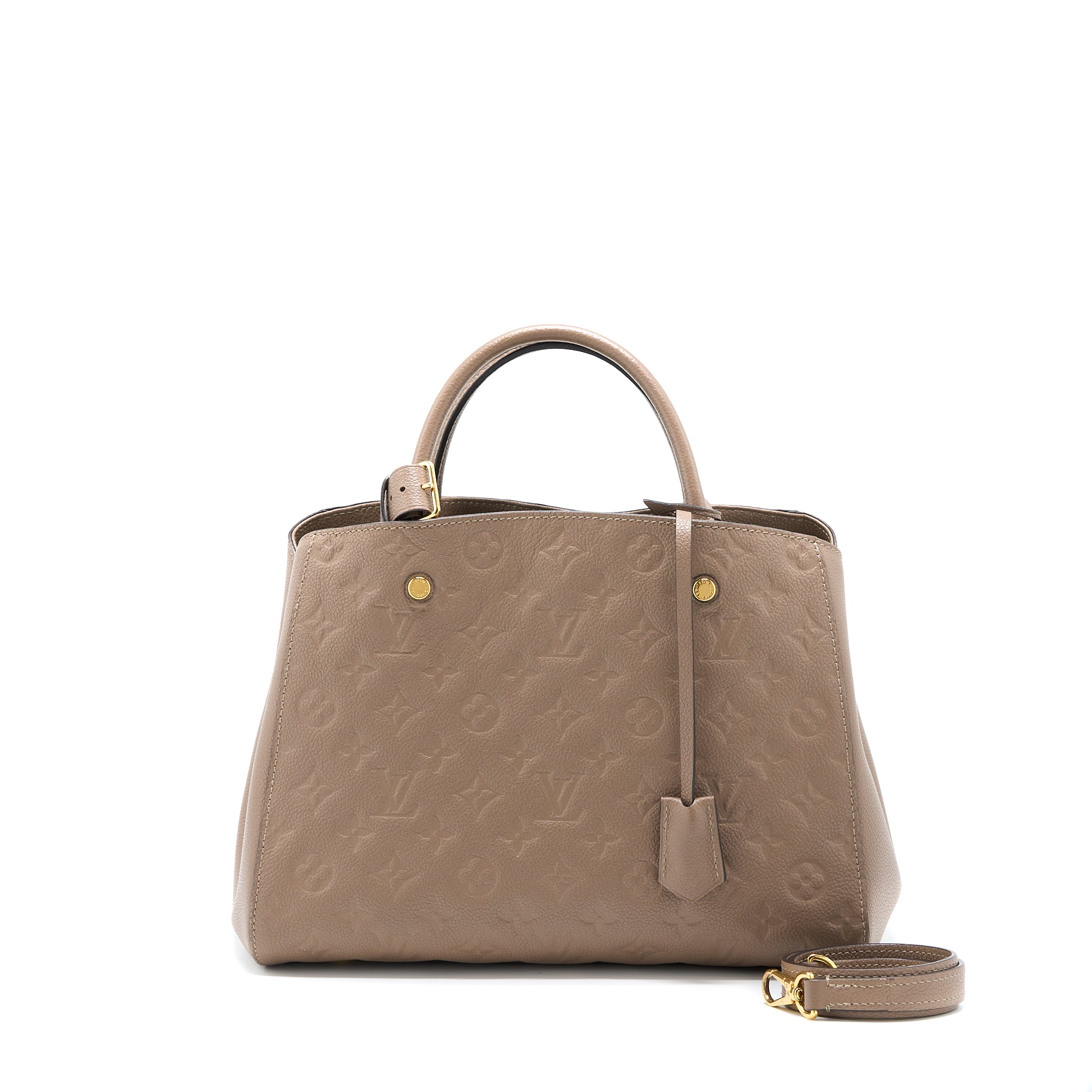 LOUIS VUITTON MONTAIGNE MM MONOGRAM EMPREINTE DARK BEIGE GHW