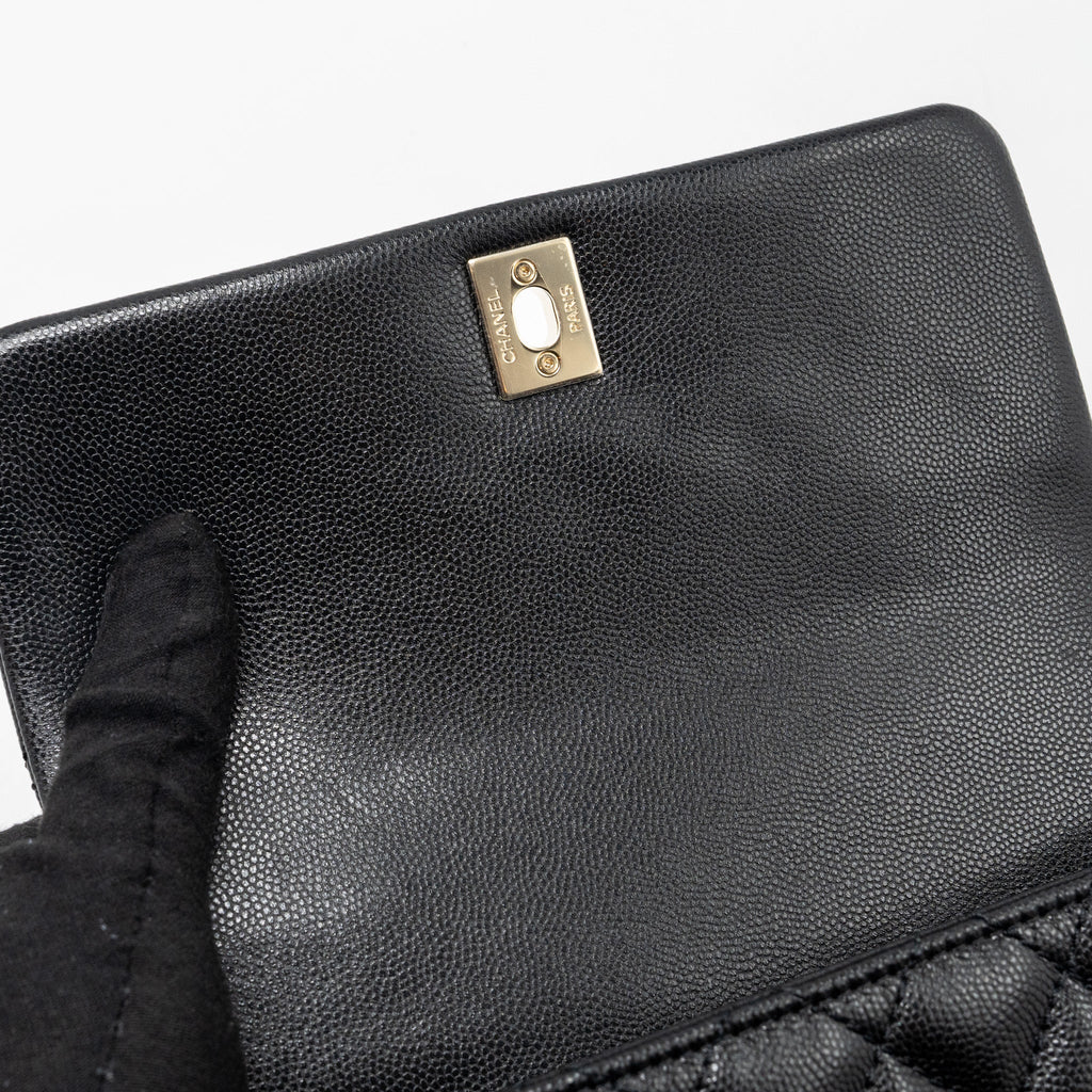CHANEL SMALL COCO HANDLE CAVIAR BLACK LGHW
