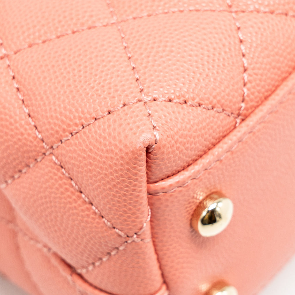 CHANEL MINI COCO HANDLE CAVIAR PINK LGHW (MICROCHIP)