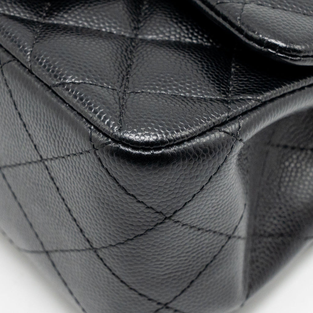 CHANEL MINI SQUARE FLAP BAG CAVIAR BLACK LGHW
