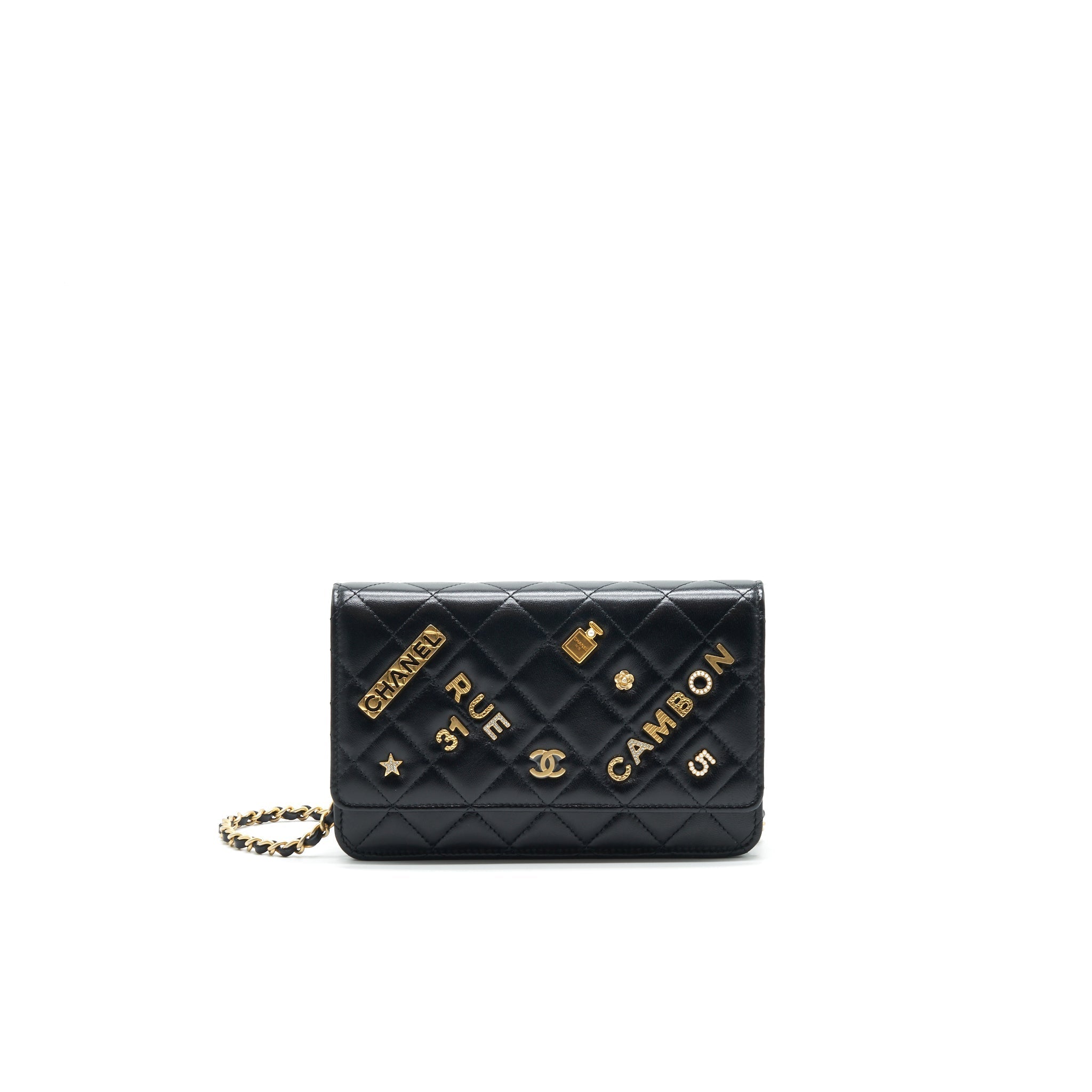 CHANEL 2021 SEASONAL WALLET ON CHAIN BLACK GHW