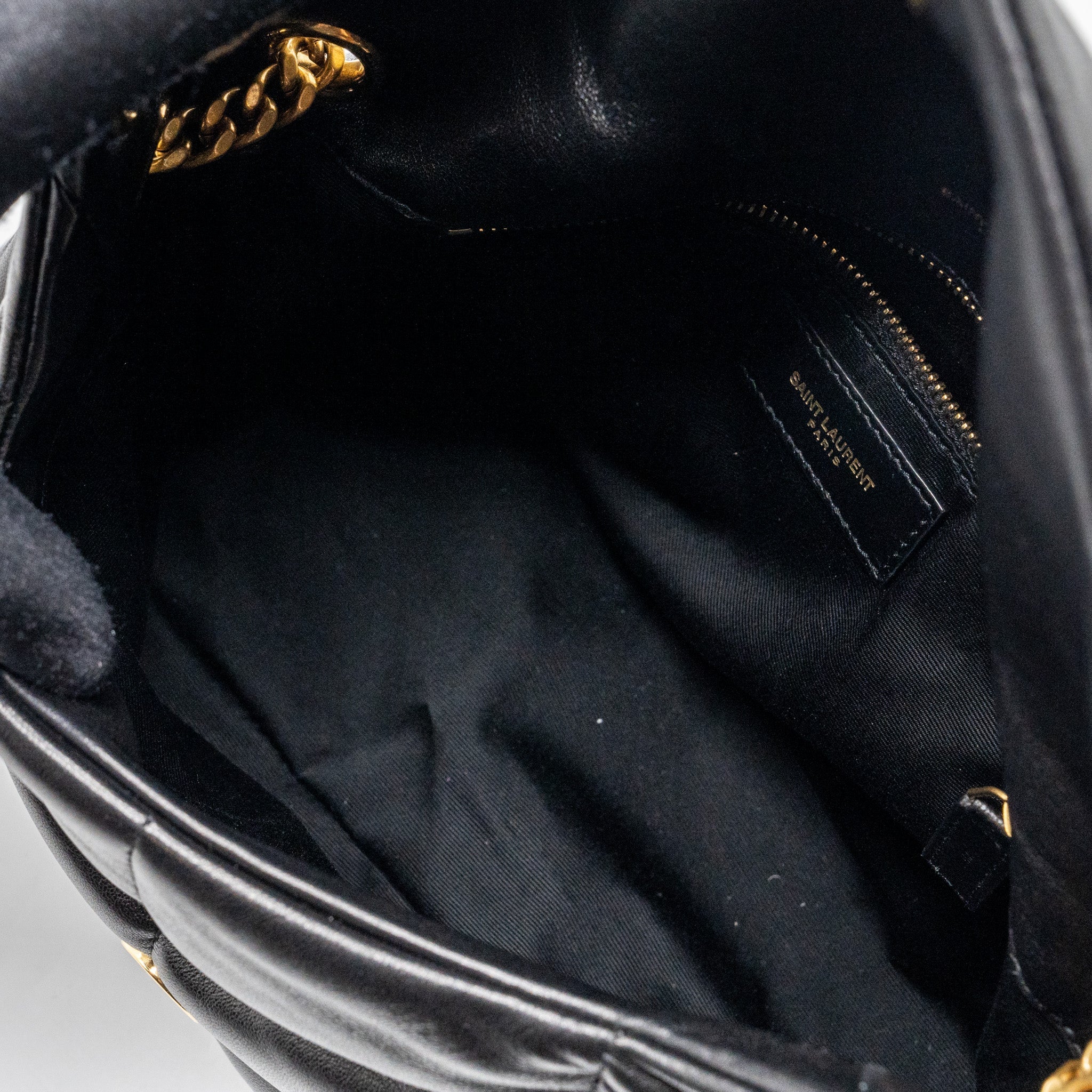 SAINT LAURENT/YSL SMALL PUFFER QUILTED NAPPA BLACK GHW