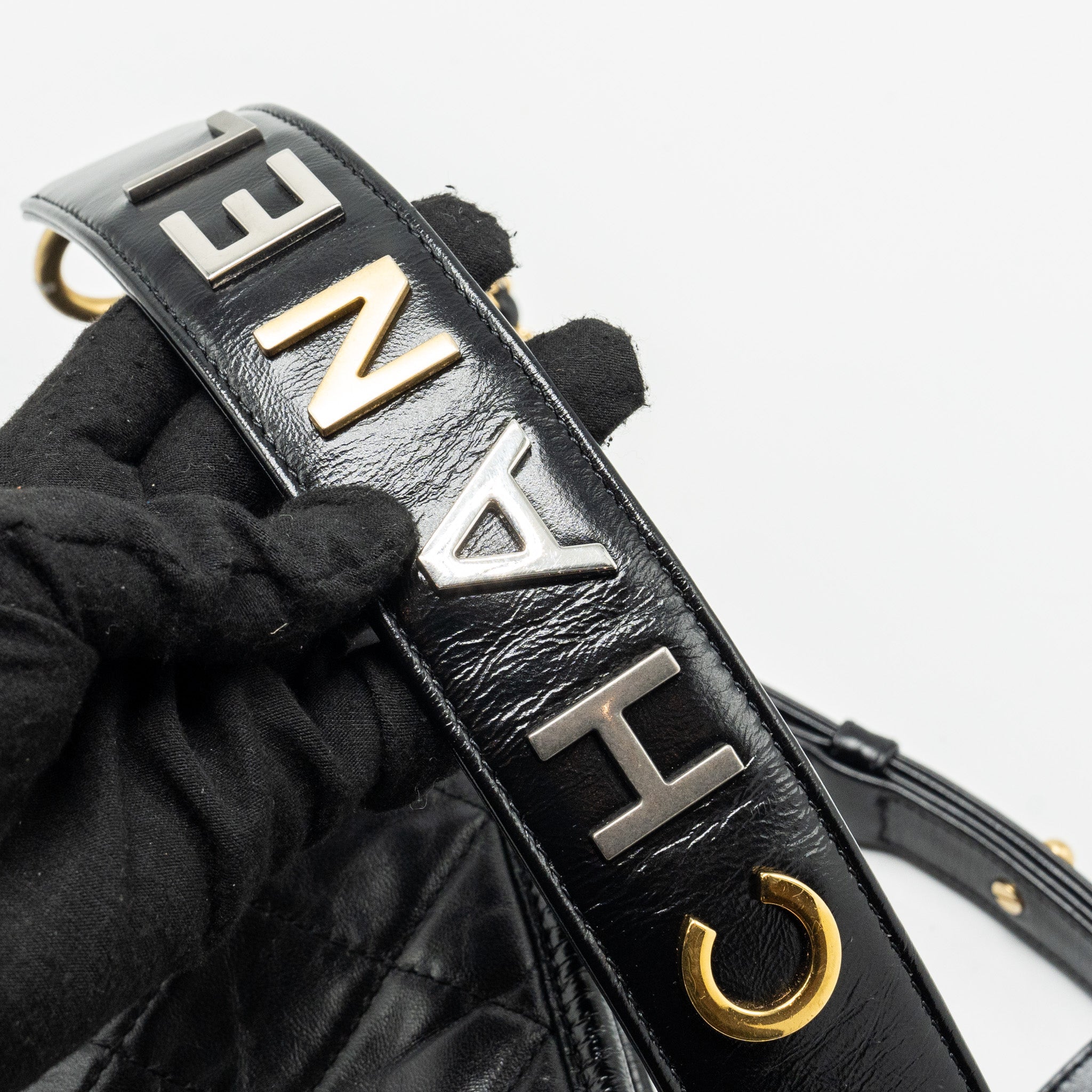 CHANEL SMALL HANDLE GABRIELLE HOBO BAG CALFSKIN BLACK MULTICOLOUR HARDWARE