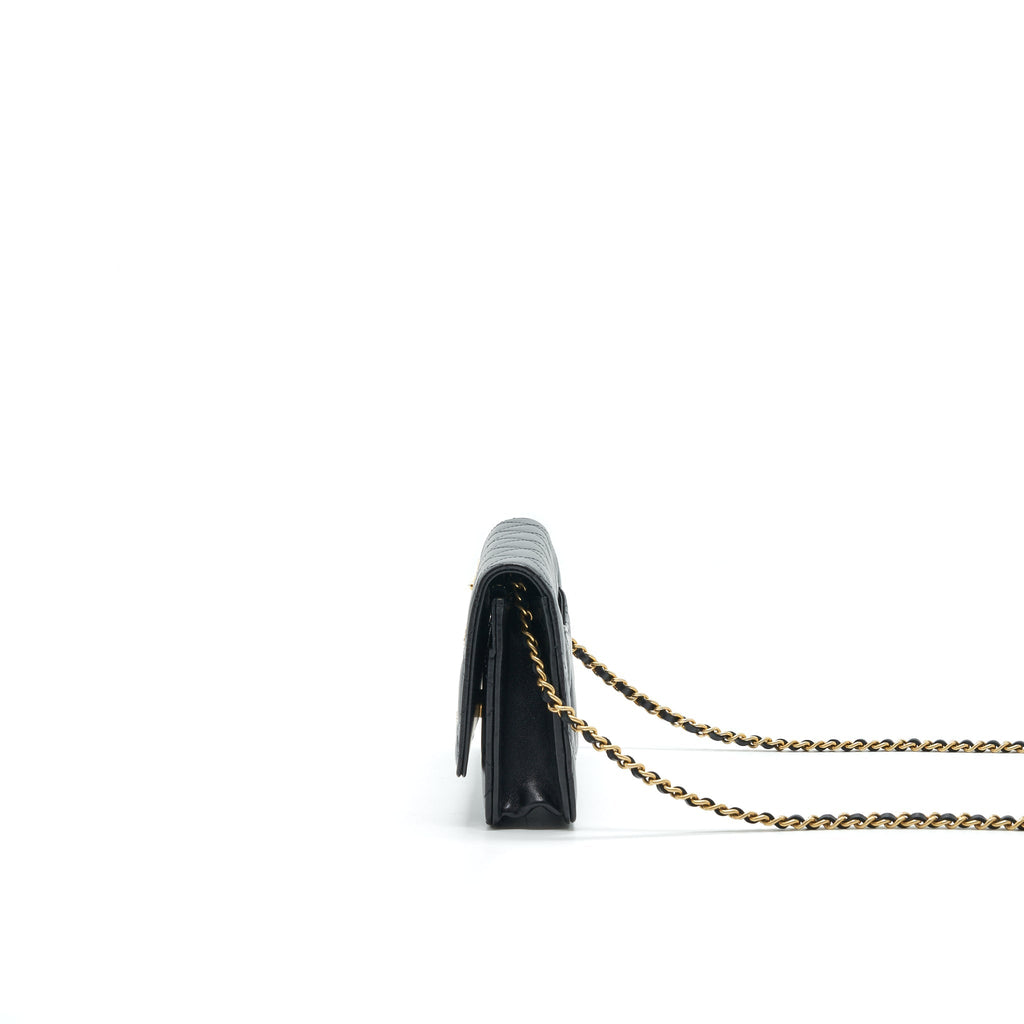 CHANEL 2021 SEASONAL WALLET ON CHAIN BLACK GHW