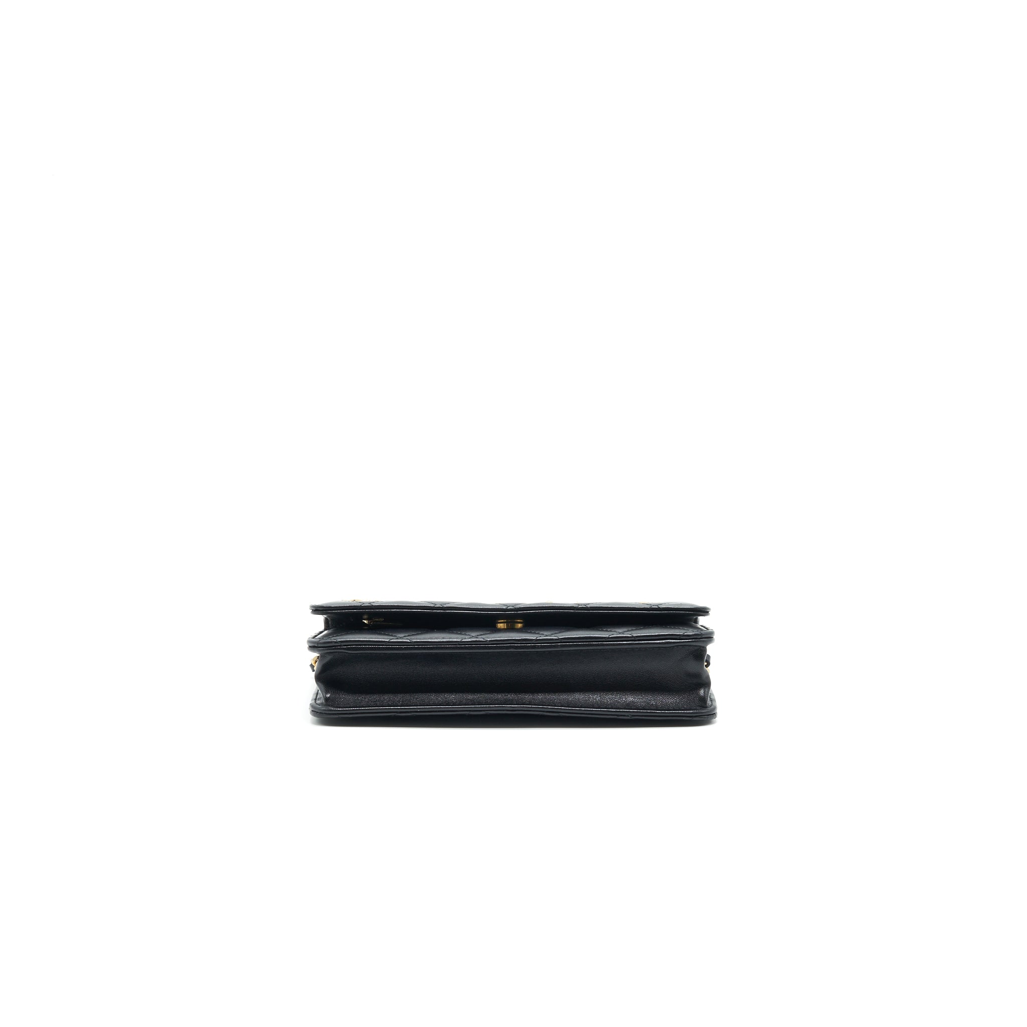 CHANEL 2021 SEASONAL WALLET ON CHAIN BLACK GHW