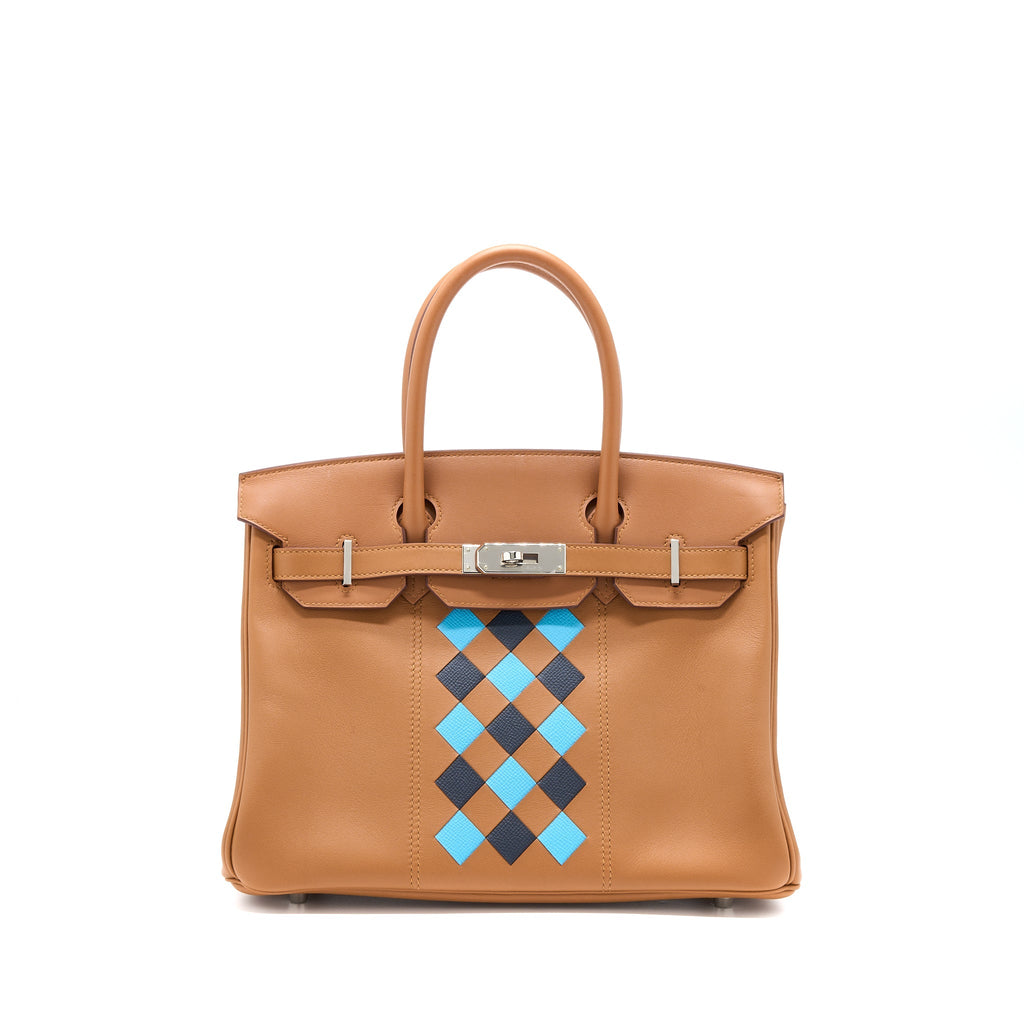 HERMES BIRKIN 30 TRESSAGE SWIFT/ EPSOM GOLD/BLEU INDIGO/BLEU NORD SHW