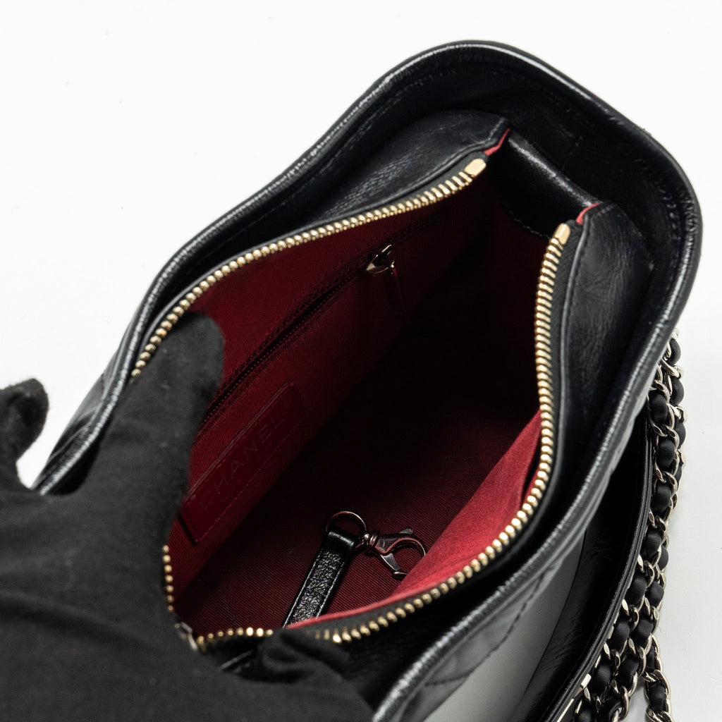 CHANEL SMALL HANDLE GABRIELLE HOBO BAG CALFSKIN BLACK MULTICOLOUR HARDWARE