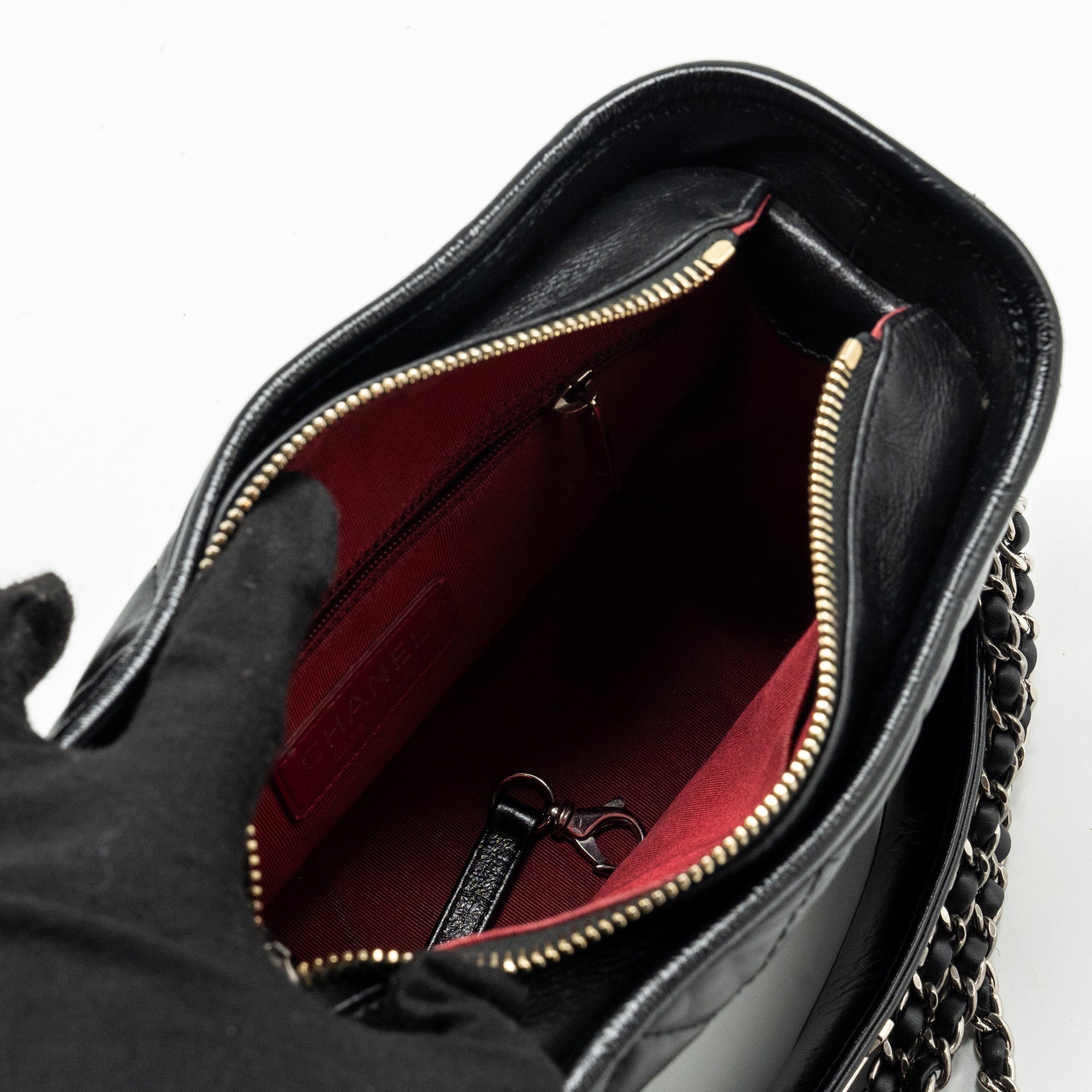 CHANEL SMALL HANDLE GABRIELLE HOBO BAG CALFSKIN BLACK MULTICOLOUR HARDWARE