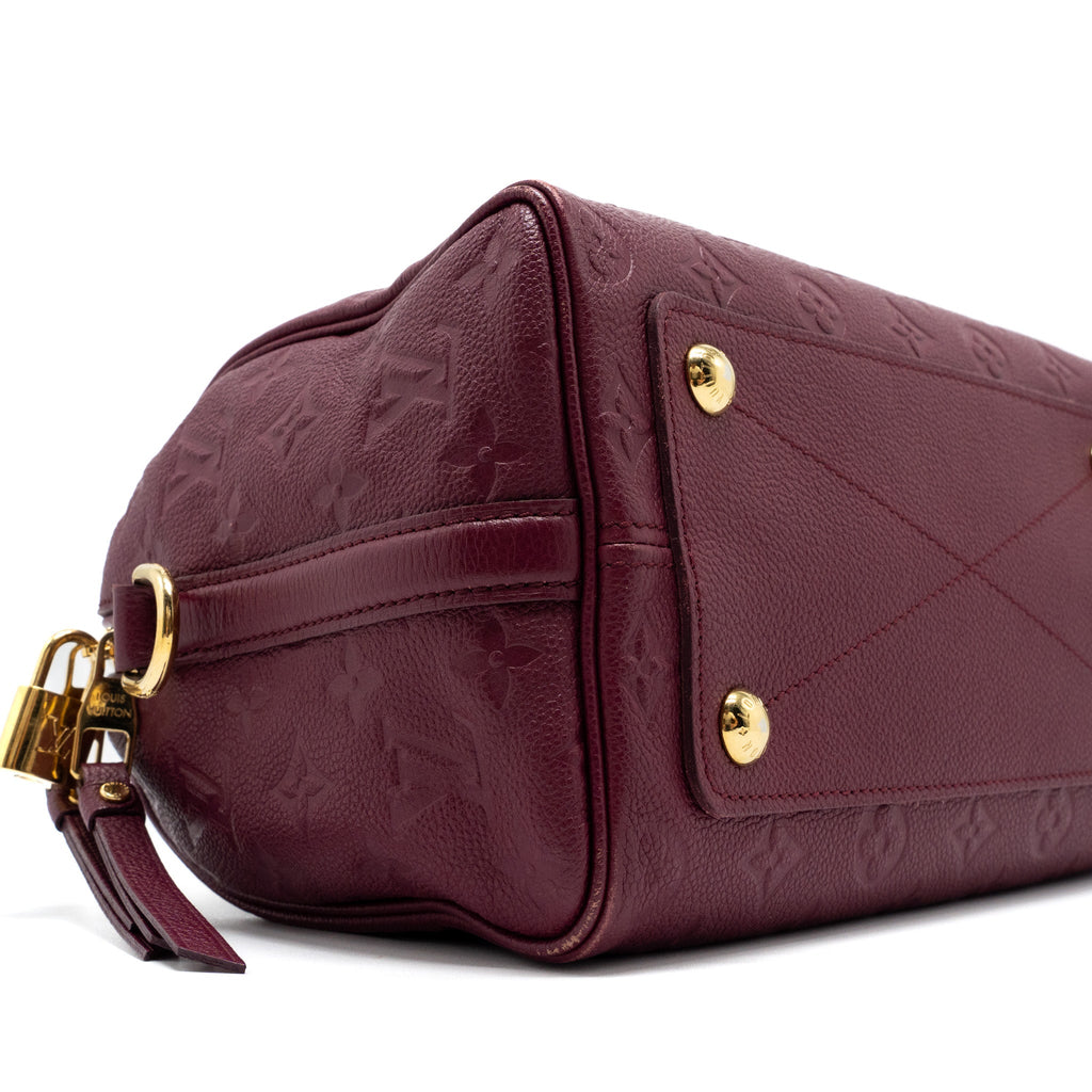 LOUIS VUITTON SPEEDY 25 BANDOULIERE MONOGRAM EMPREINTE PURPLE GHW