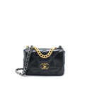 CHANEL SMALL 19 BAG LAMBSKIN BLACK MULTICOLOUR HARDWARE