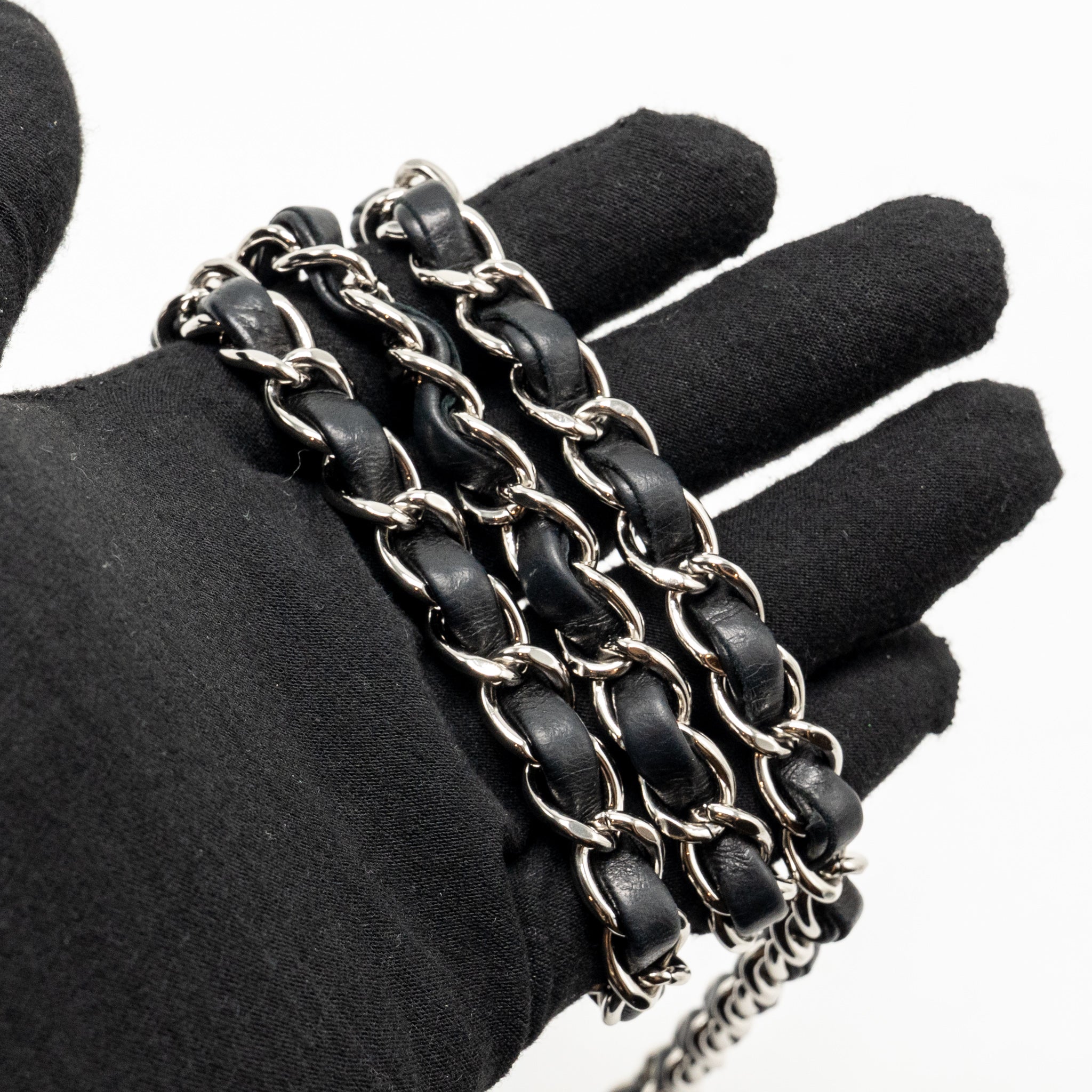 CHANEL CLASSIC MINI SQUARE FLAP BAG LAMBSKIN BLACK SHW