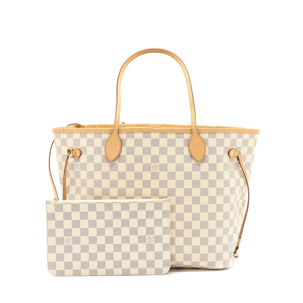 LOUIS VUITTON NEVERFULL MM DAMIER AZUR CANVAS GHW
